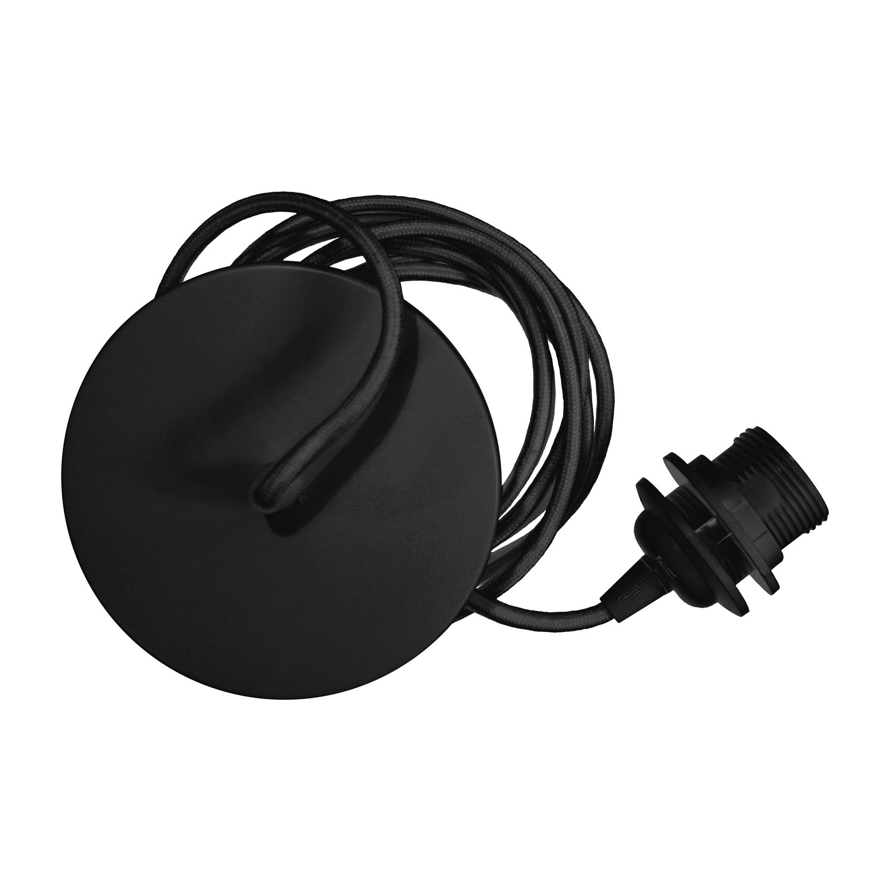 Elegante schwarze Rosette von Umage, ideal für Kabel und Lampenfassungen, perfekt für stilvolle Innenräume.