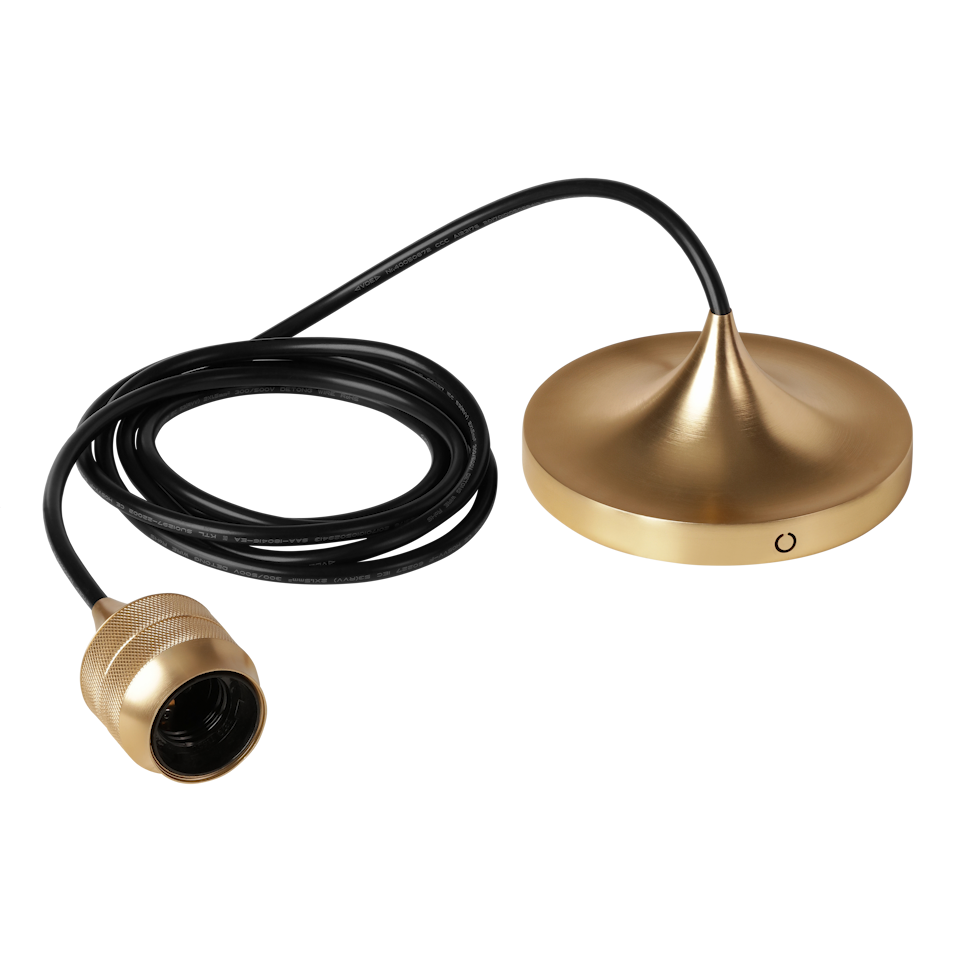 Hochwertiges Cord Set Pro in verchromtem Messing, ideal für kreative Beleuchtungslösungen und modernes Wohnambiente.