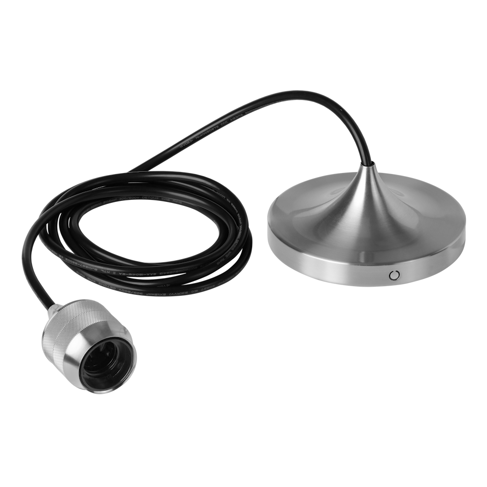 Modernes Cord Set Pro in gebürstetem Stahl, perfekt für kreative Lampenlösungen von Umage, stilvoll in einem zeitgemäßen Raum inszeniert.