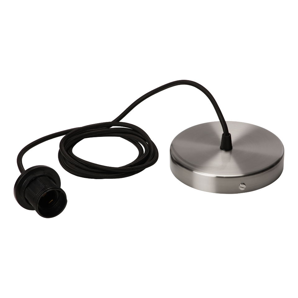 Stilvolle Rosette aus robustem Stahl, perfekt für die sichere Befestigung von Kabeln und Lampen, verleiht jedem Raum einen modernen Touch.