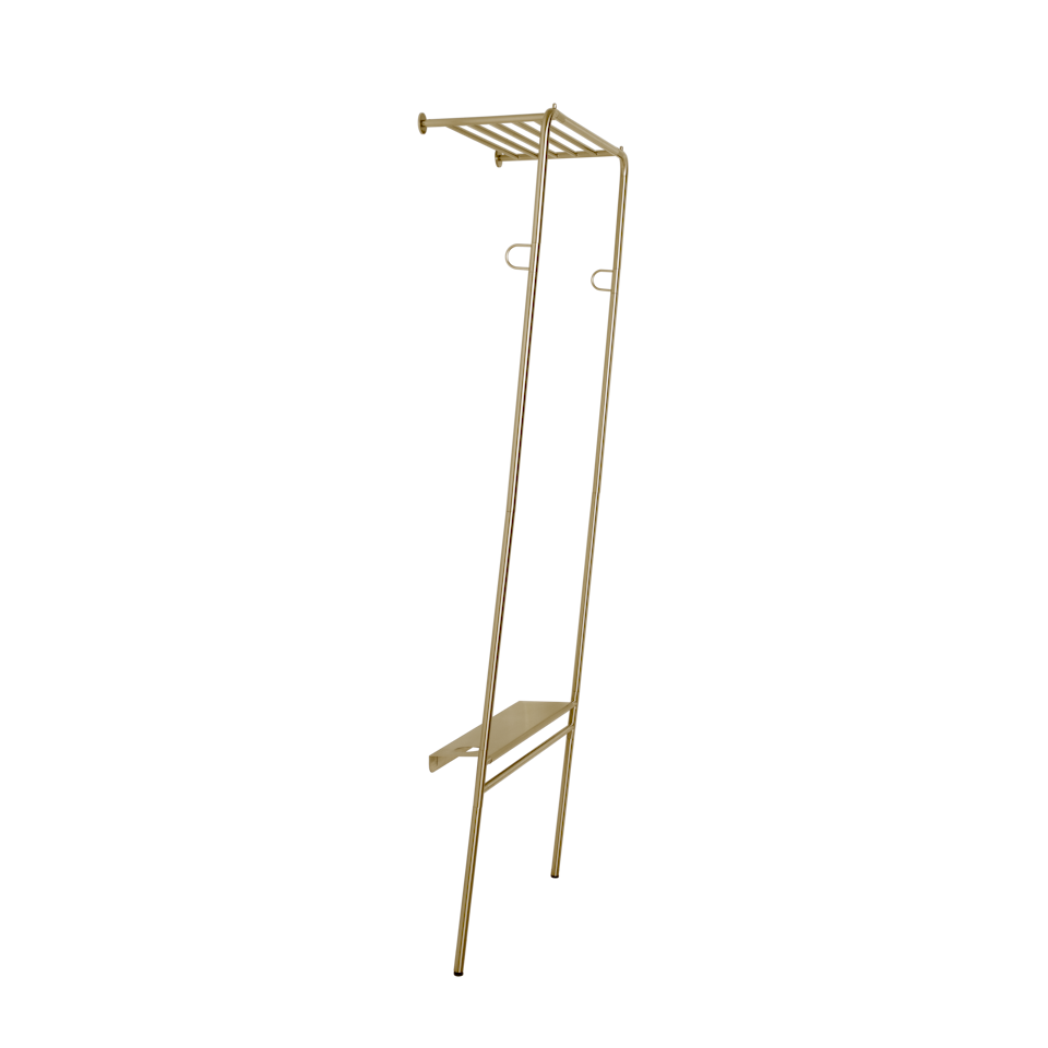 Eleganter Kleiderständer "Lean On Me" aus hochwertigem Messing, ideal für eine schicke und praktische Aufbewahrung von Kleidung.