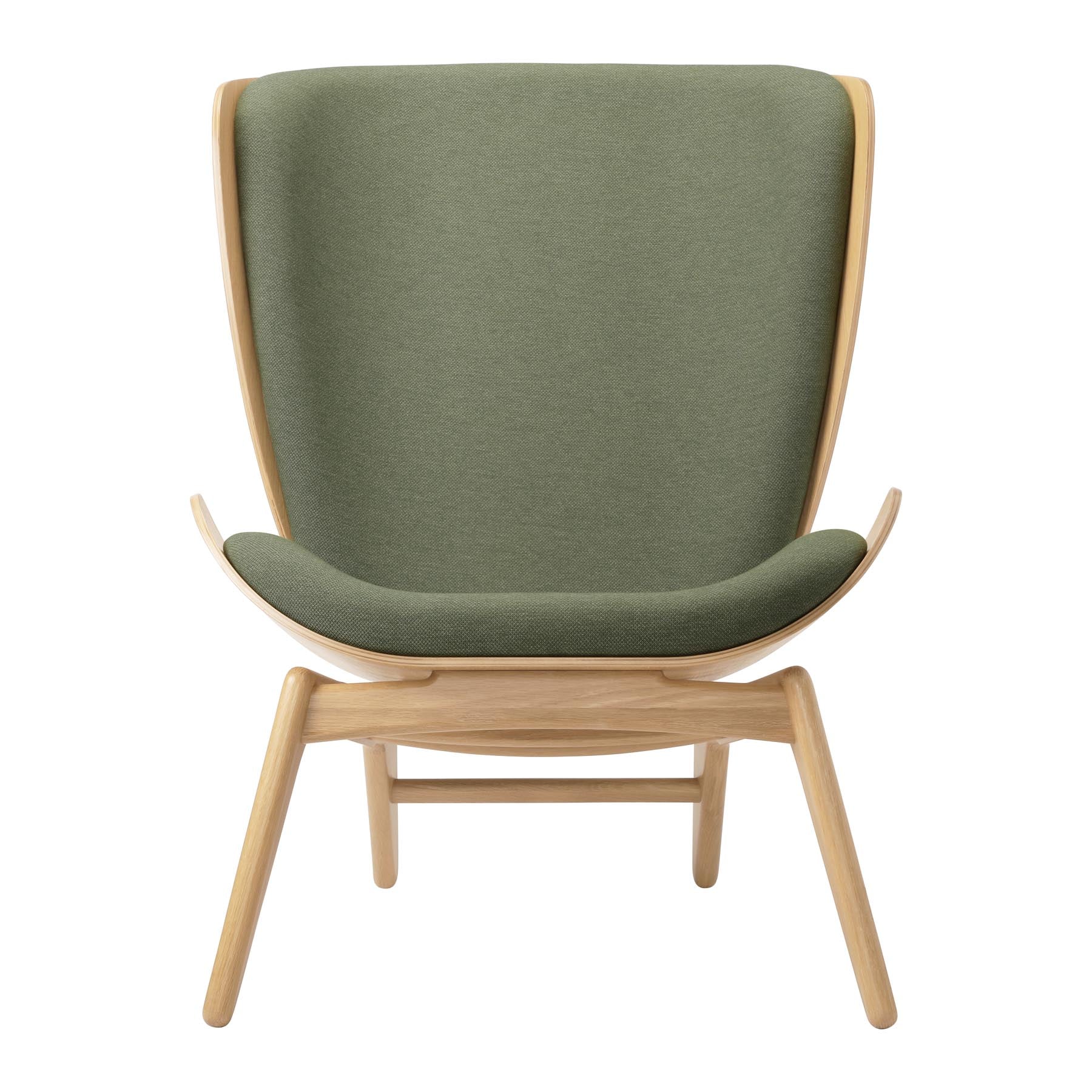 Eleganter Reader Sessel von Umage in sanften Morgenwiesen-Farben, ideal für stilvolles Entspannen und Lesen.