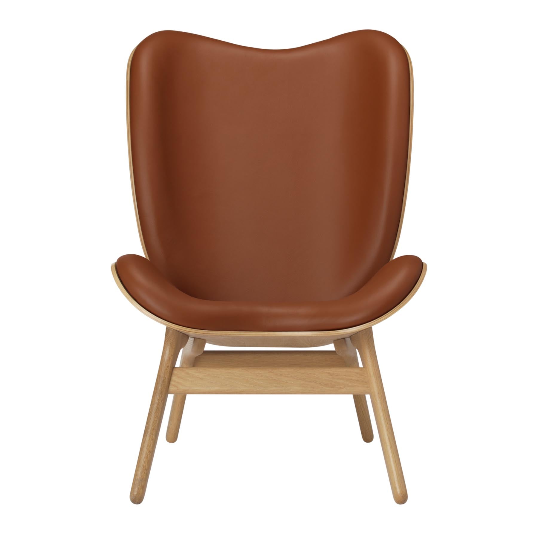 Moderner A Conversation Piece Tall Sessel von Umage in edlem Cognac, perfekt für entspannte Stunden und ansprechende Wohnakzente.