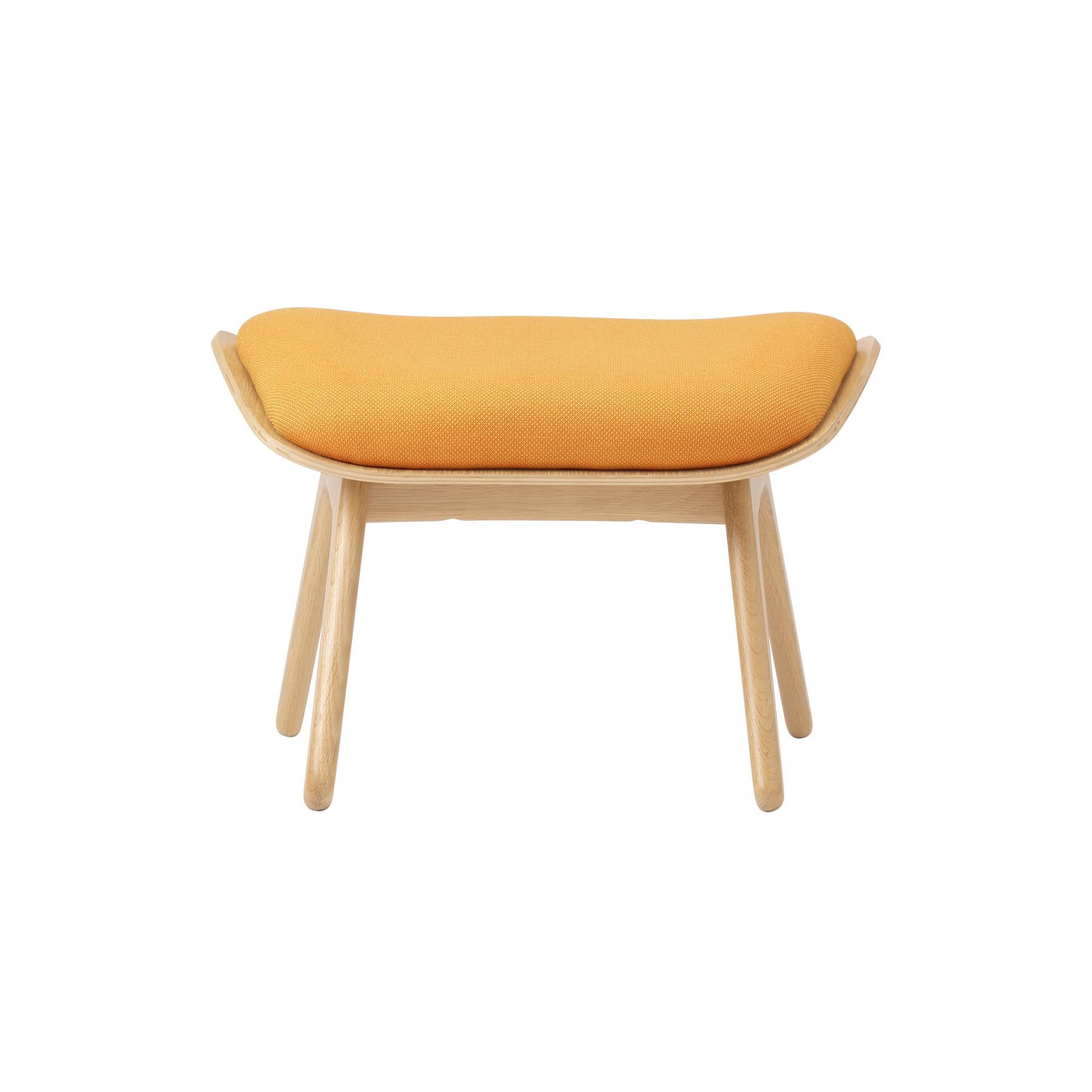 Stylischer Reader Ottoman in leuchtendem Tangerine, ideal für gemütliche Leseecken und moderne Wohnräume.
