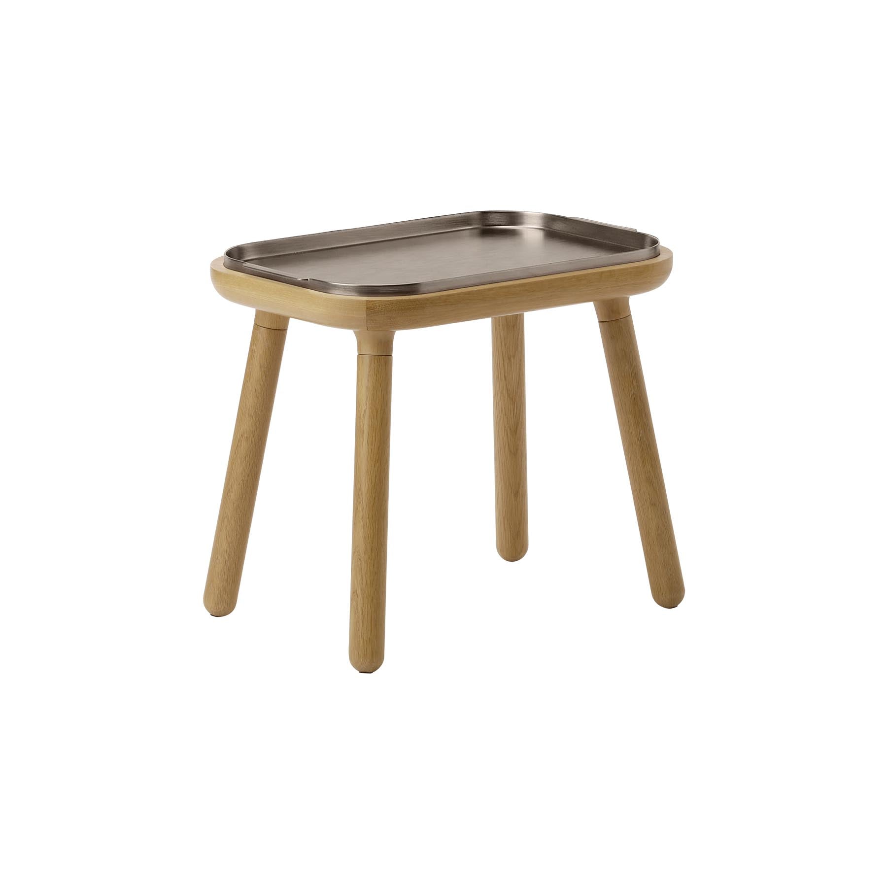 Eleganter Paff low Beistelltisch von Umage in stilvollem Titanium, ideal für vielseitige Wohnkonzepte und geschmackvolle Akzente.
