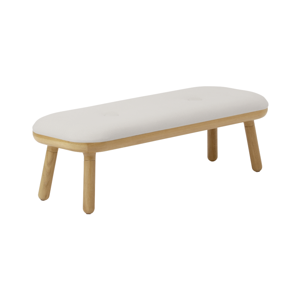 Stilvolle Paff low Bank von Umage in warmen Erdtönen, perfekt für entspannte Wohnambiente. Kombination aus Komfort und zeitgemäßem Design.