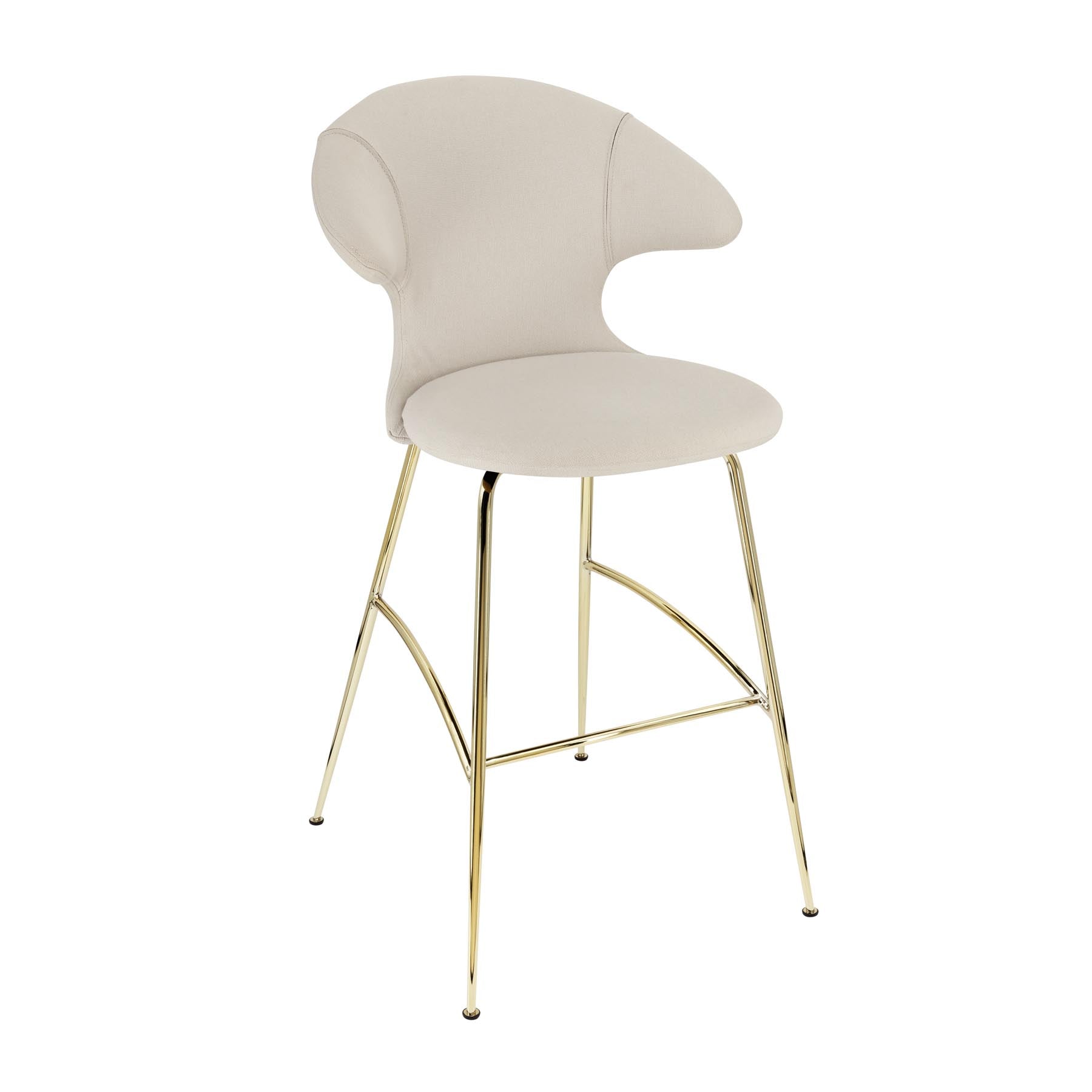 Moderner Barstuhl Time Flies in White Sands von Umage, ausgestattet mit komfortablen Armlehnen, perfekt für stilvolle Wohnräume.