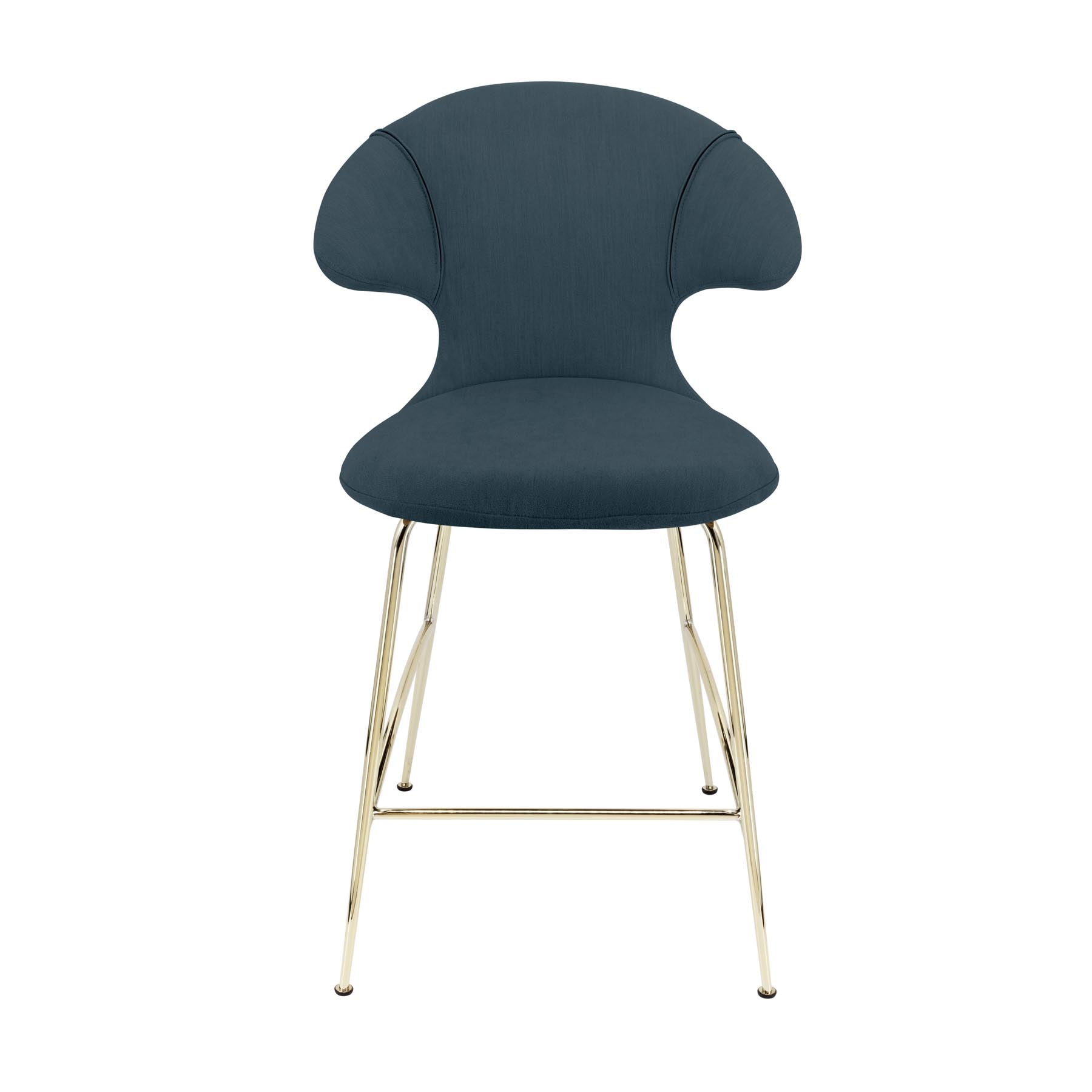 Eleganter Time Flies Counter Stuhl in Jet Air Blue von Umage, ideal für moderne Bars und Küchen, mit bequemen Armlehnen.