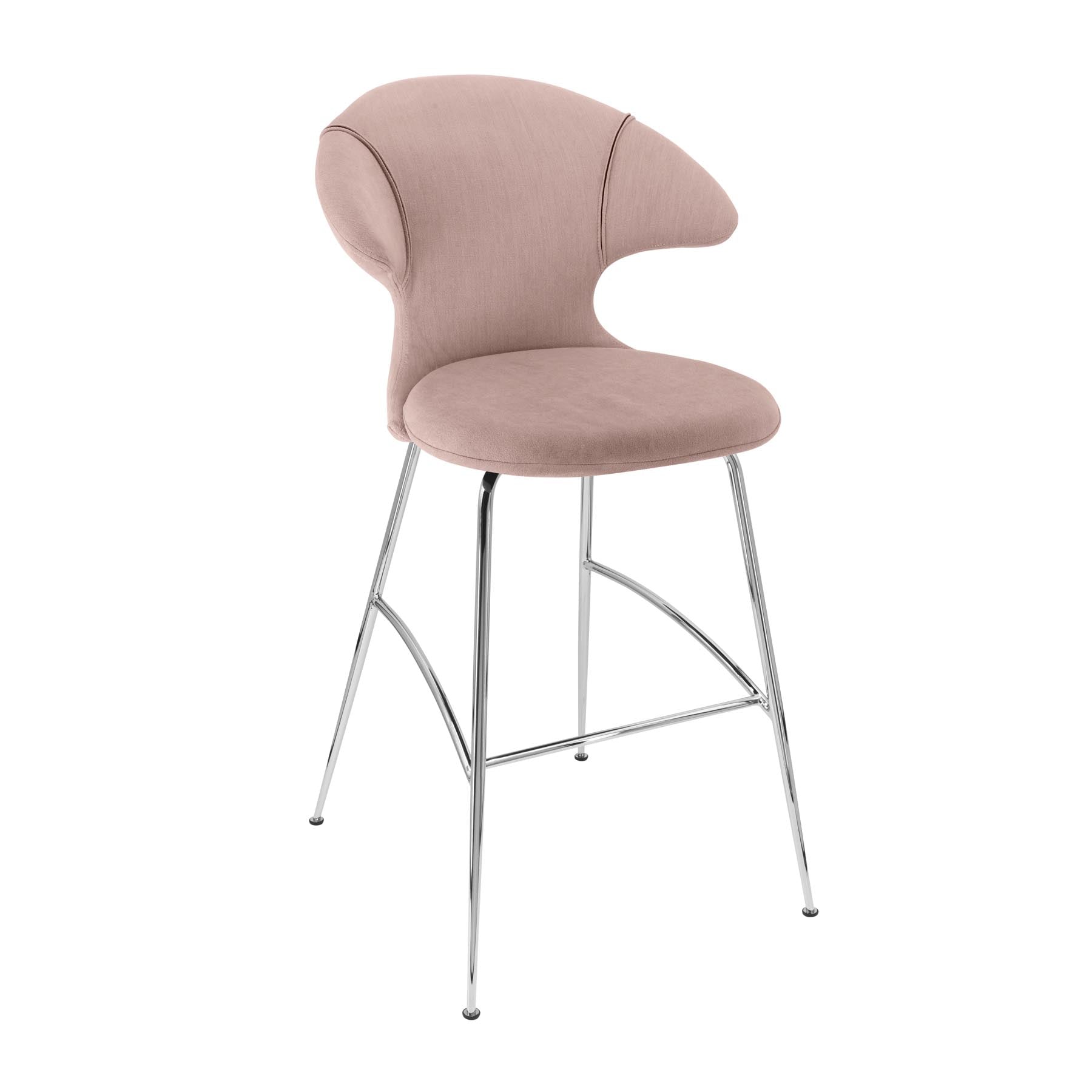 Moderner Barstuhl mit Armlehnen in zartem Stone Rose, perfekt für gemütliche Sitzgelegenheiten in Bars und Esszimmern, entworfen von Umage.