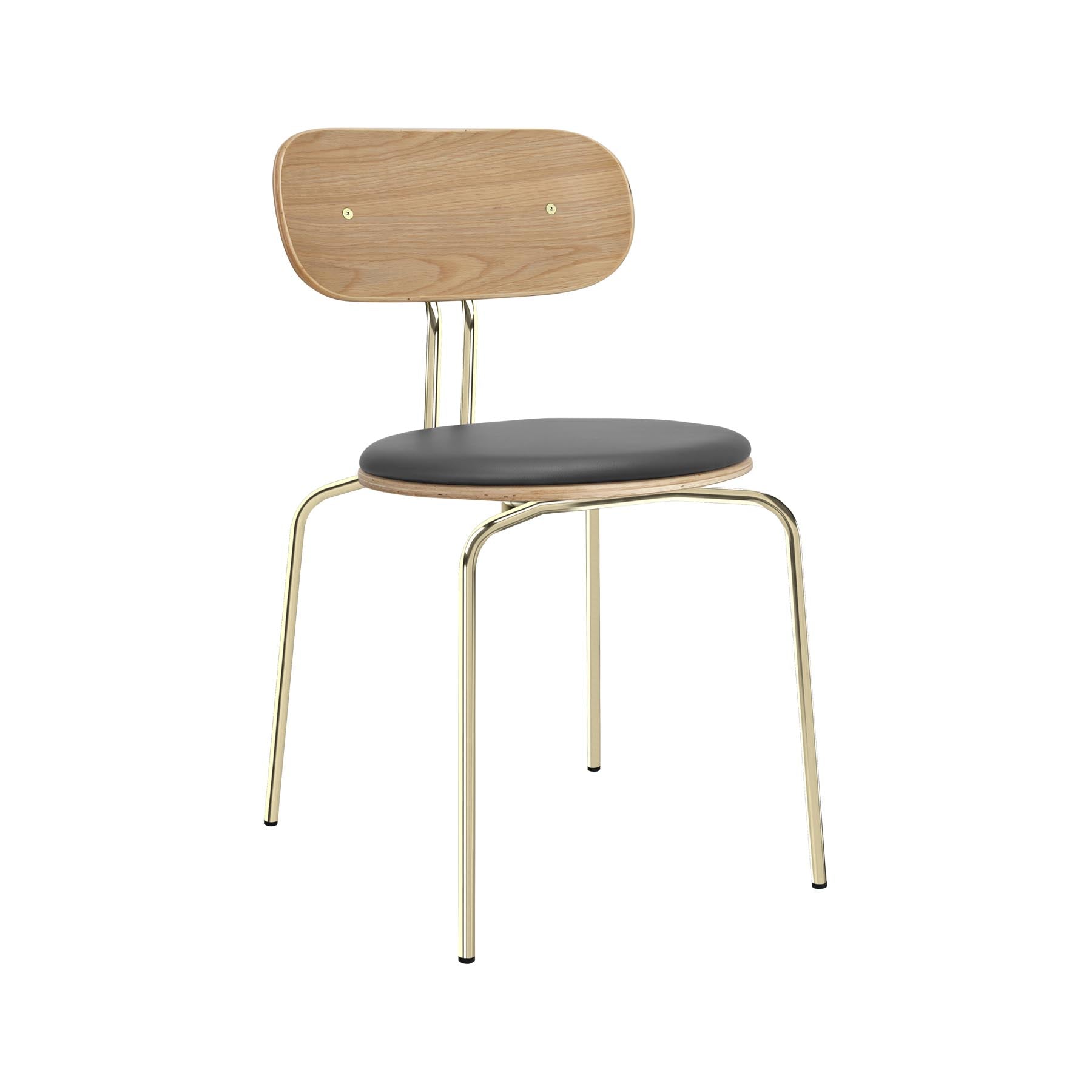 Eleganter gepolsterter Curious Stuhl in zeitlosem Anthrazit, ideal für komfortable Sitzgelegenheiten und stilvolle Einrichtungsideen.