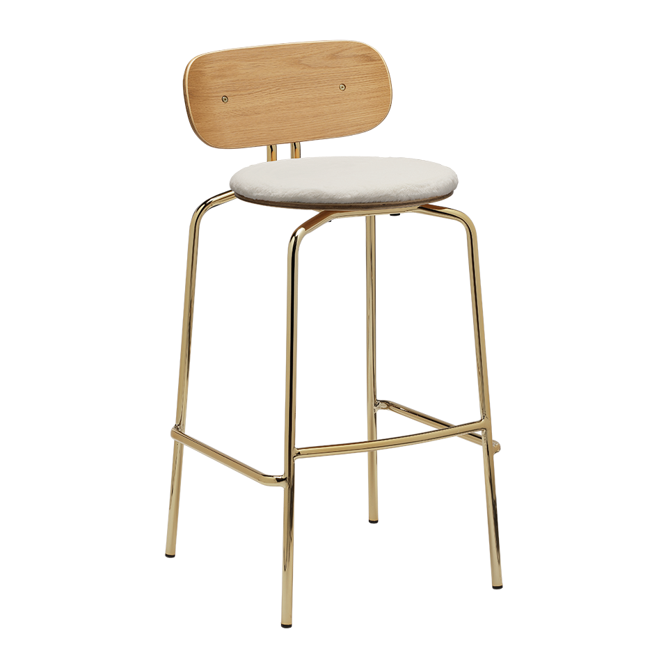 Curious Barstool in Teddy White präsentiert im Onlineshop von KAQTU Design AG. Barstuhl ist von Umage