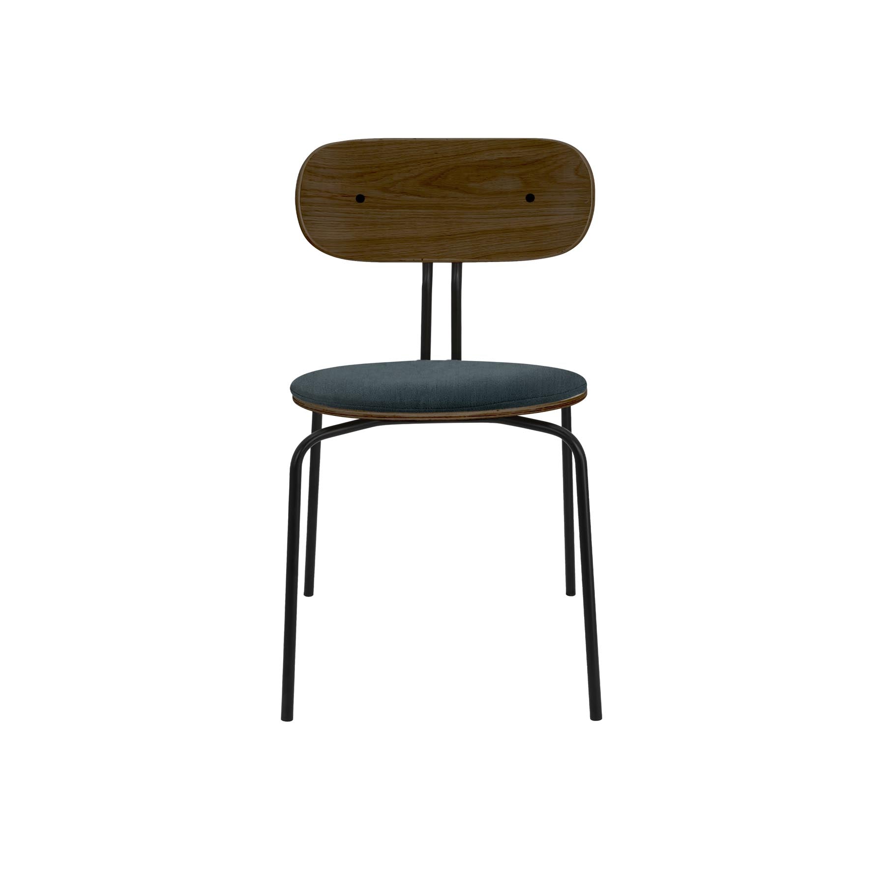 Curious Stuhl gepolstert in Quantum Blue präsentiert im Onlineshop von KAQTU Design AG. Stuhl ist von Umage