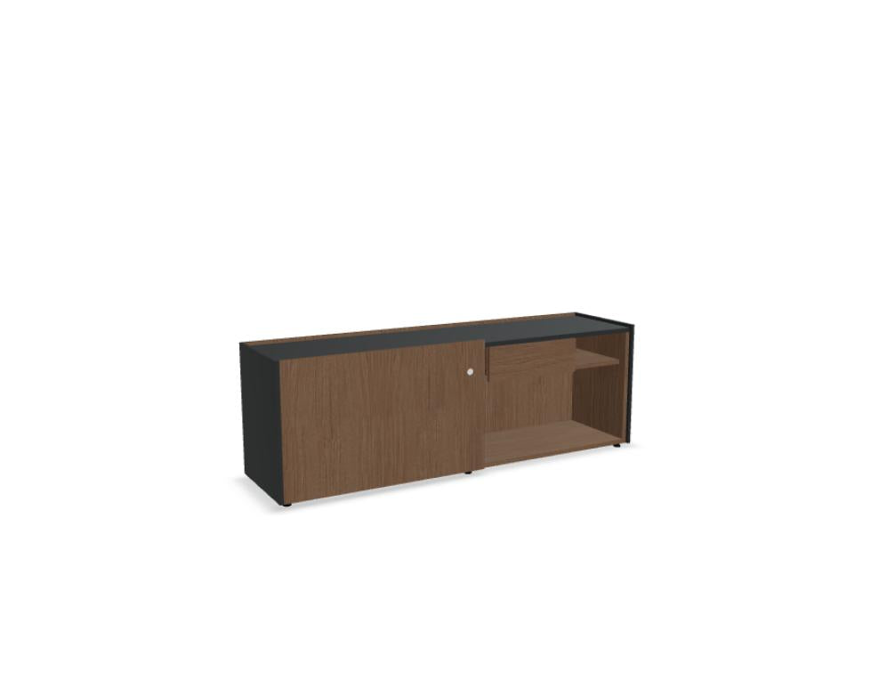 Viga V35 - Managerschrank in FENIX Schwarz Matt präsentiert im Onlineshop von KAQTU Design AG. Büroschrank ist von Mdd