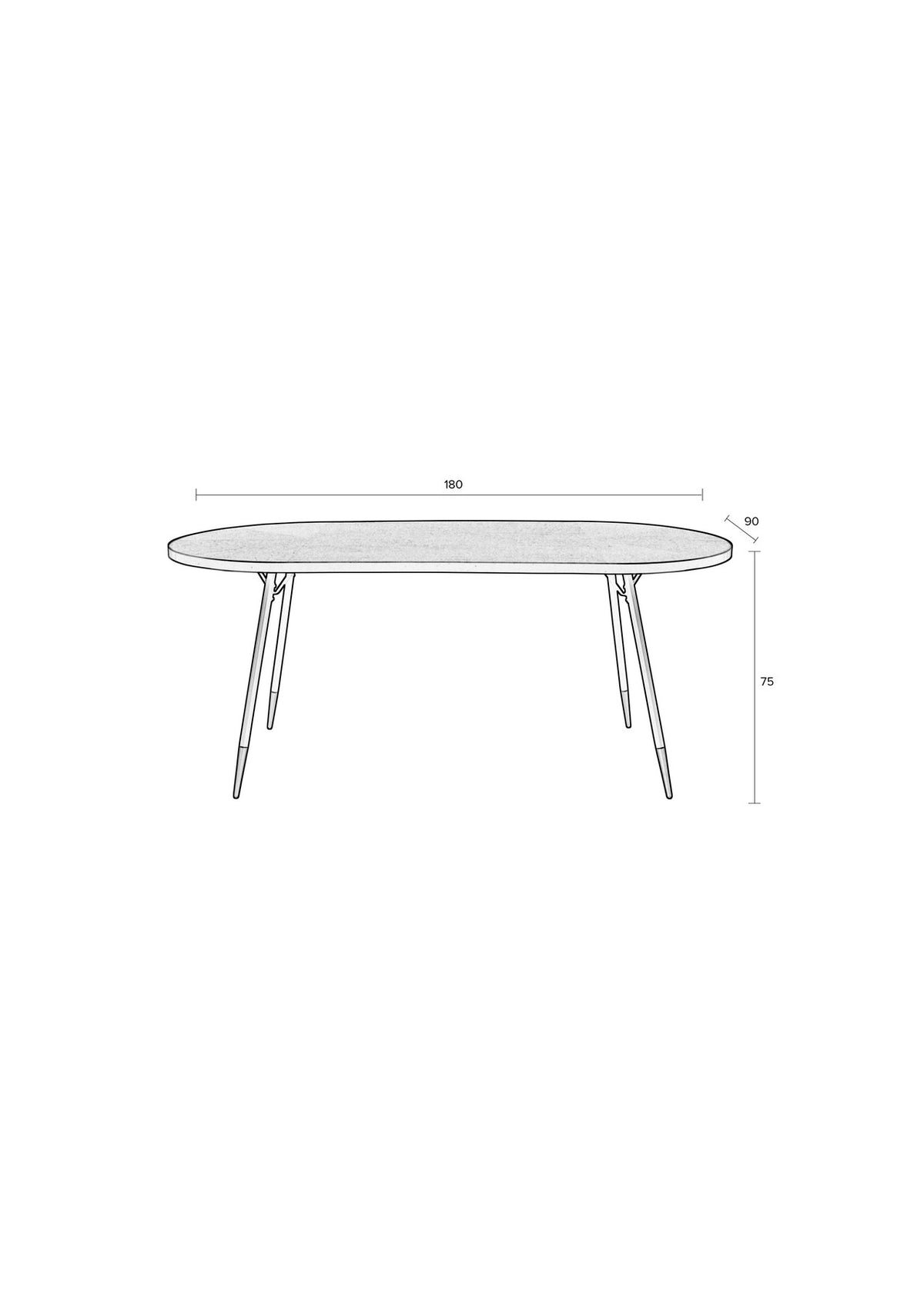 Esstisch Denise in Braun präsentiert im Onlineshop von KAQTU Design AG. Esstisch ist von White Label Living