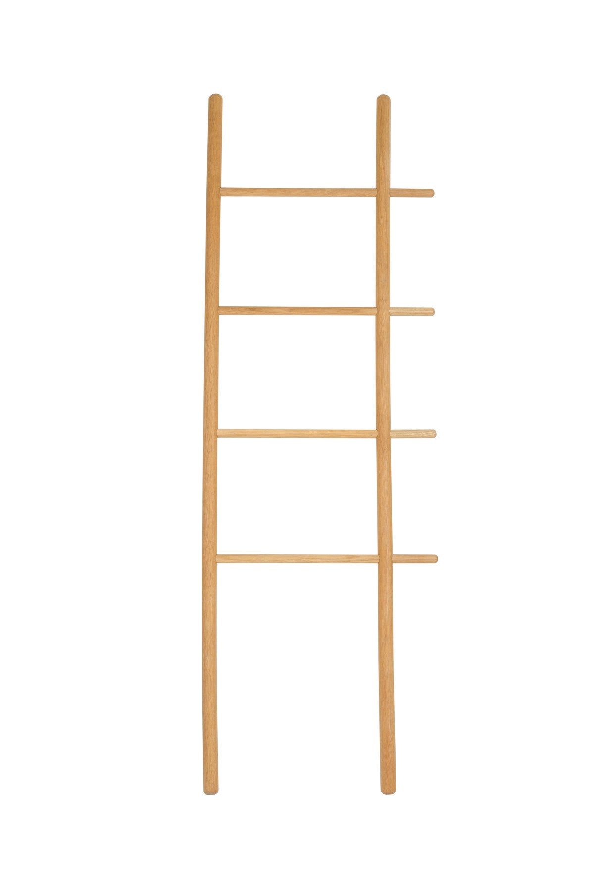 Kleiderständer Leiter Jhon aus Eichenholz in Leiterform, an die Wand gelehnt