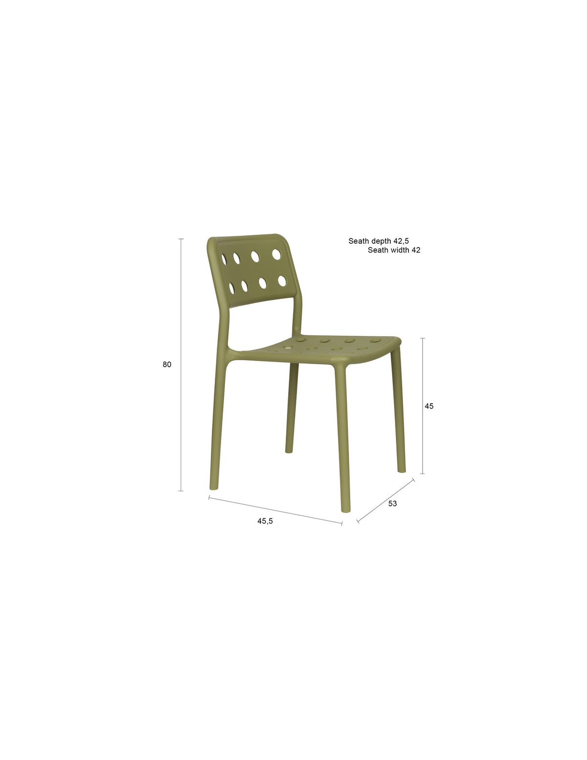 Gartenstuhl Serra Green in Grün präsentiert im Onlineshop von KAQTU Design AG. Gartenstuhl ist von White Label Living