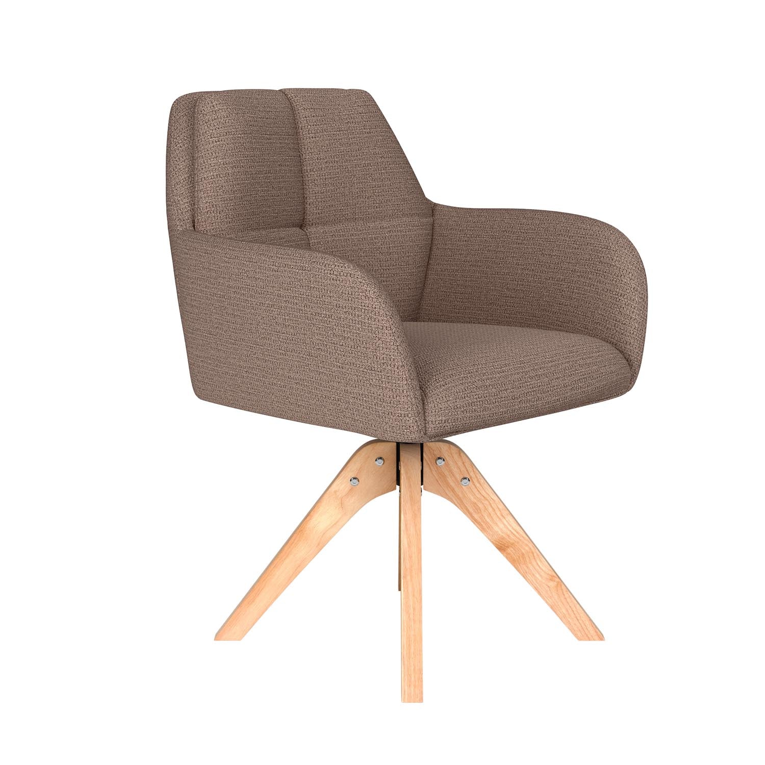 Stuhl Pete Wooden Swivel in Taupe präsentiert im Onlineshop von KAQTU Design AG. Stuhl ist von White Label Living