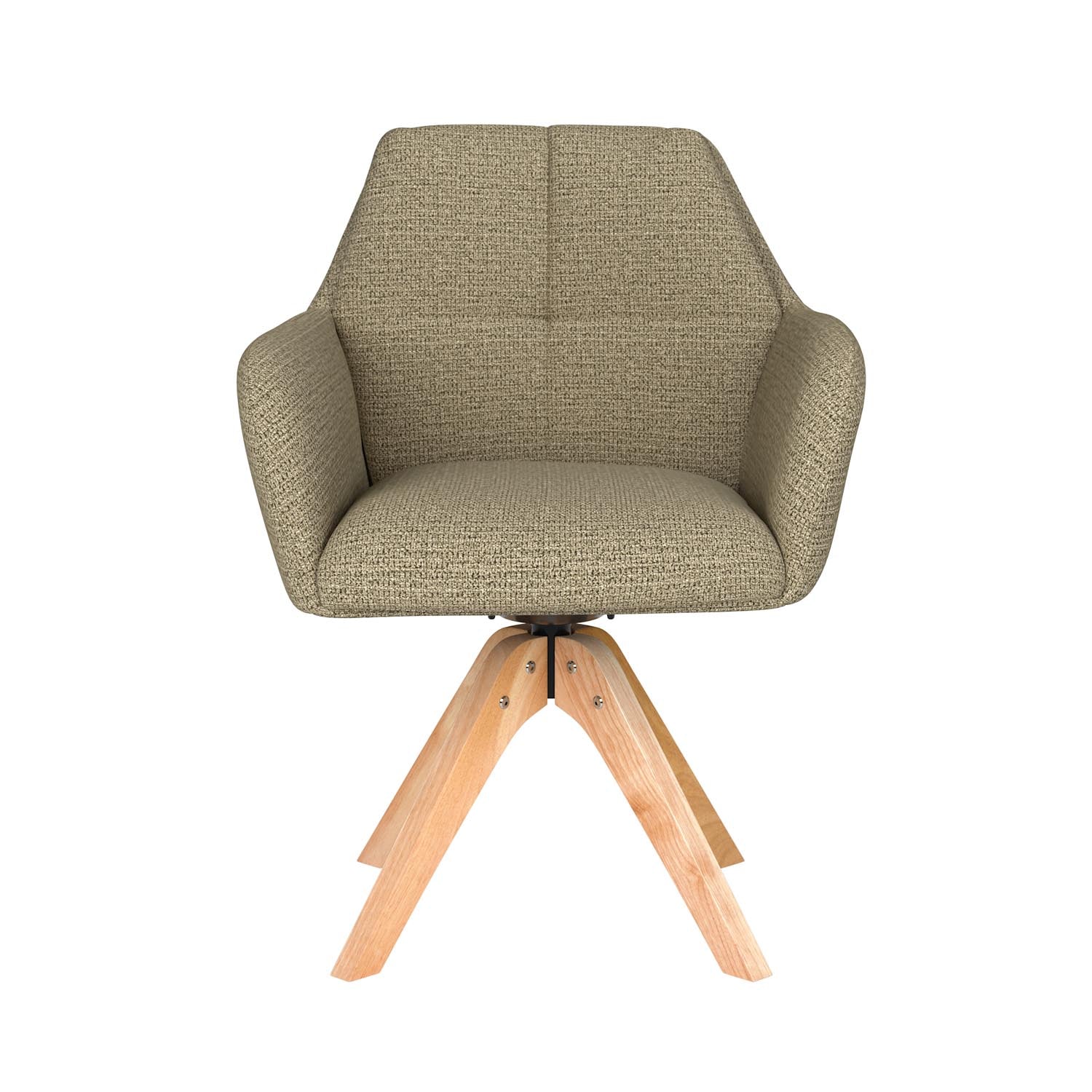 Stuhl Pete Wooden Swivel in Grün präsentiert im Onlineshop von KAQTU Design AG. Drehstuhl ist von White Label Living