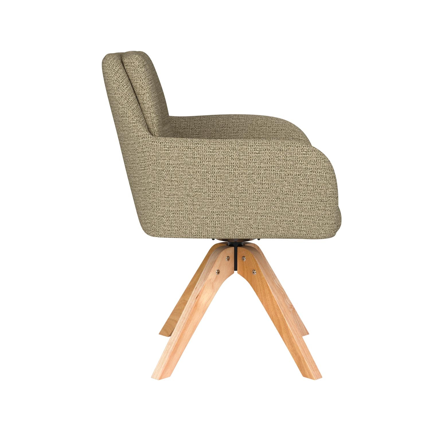 Stuhl Pete Wooden Swivel in Grün präsentiert im Onlineshop von KAQTU Design AG. Drehstuhl ist von White Label Living