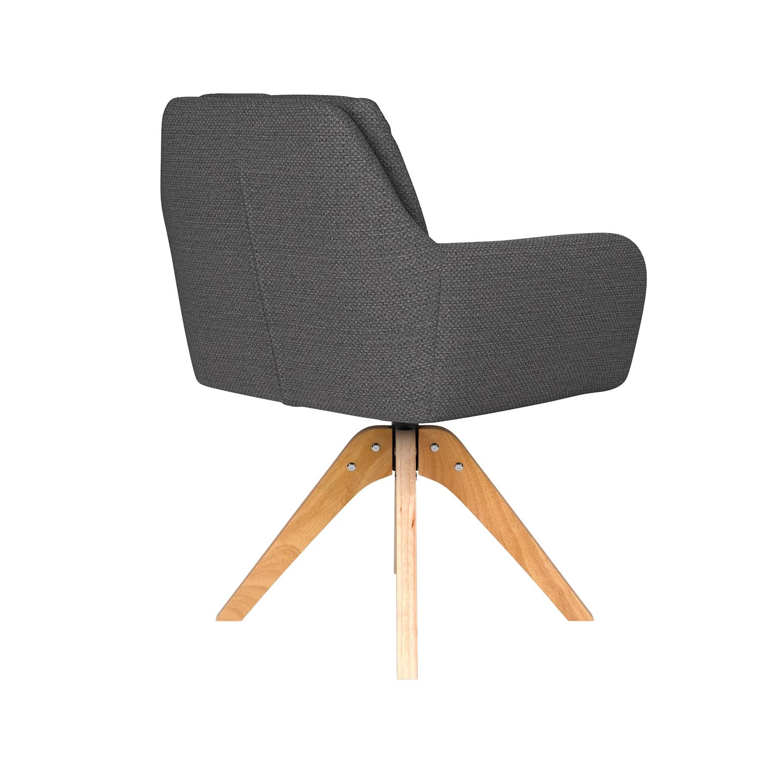 Stuhl Pete Wooden Swivel in Grau präsentiert im Onlineshop von KAQTU Design AG. Drehstuhl ist von White Label Living