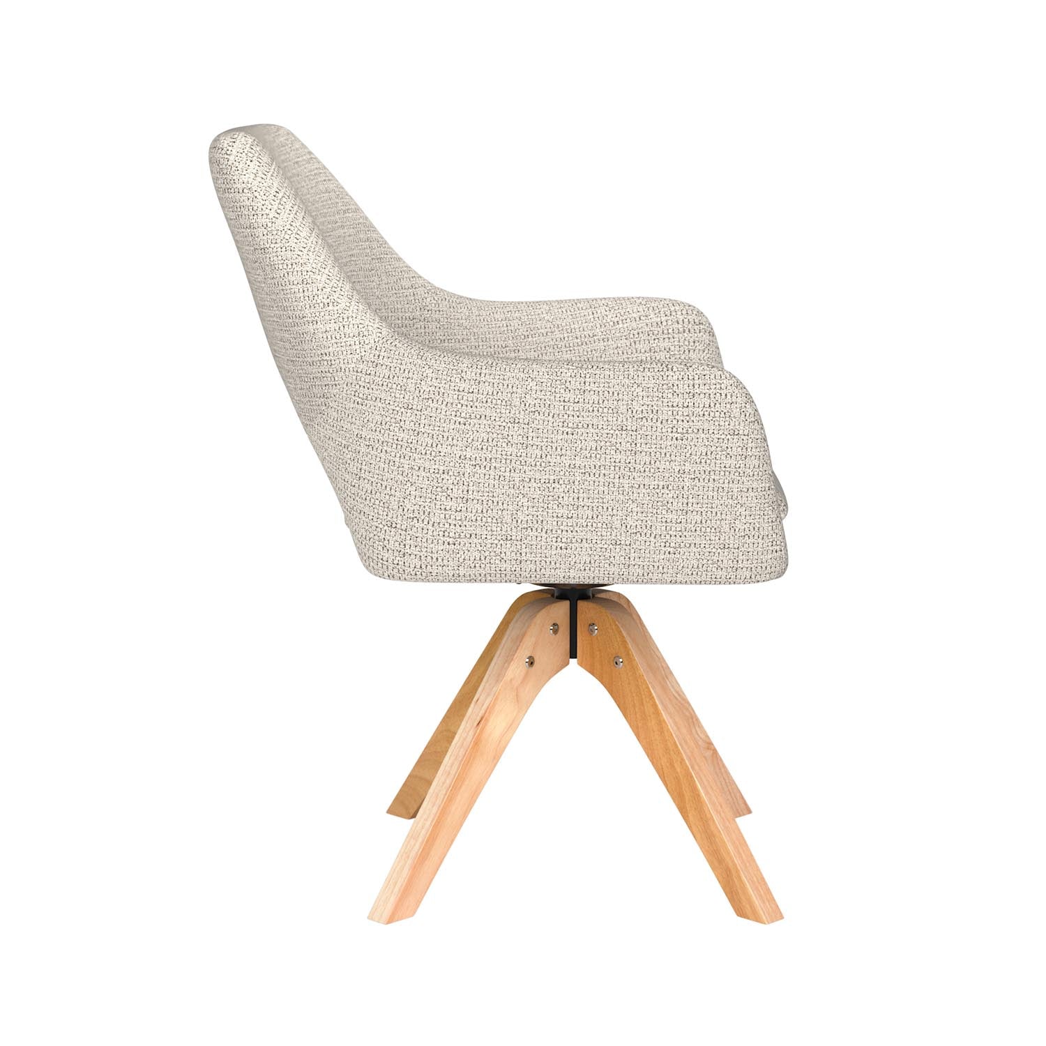 Erleben Sie den Mos Wooden Swivel Stuhl von White Label Living – ein elegantes Möbelstück, das Komfort und Stil in jedem Raum vereint.