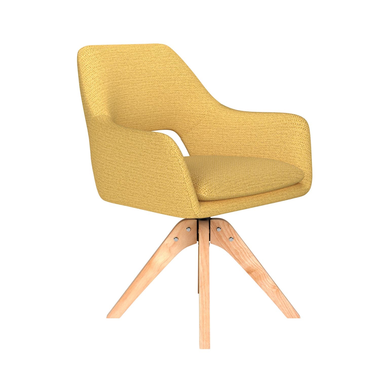 Stuhl Mos Wooden Swivel in Ochre präsentiert im Onlineshop von KAQTU Design AG. Drehstuhl ist von White Label Living