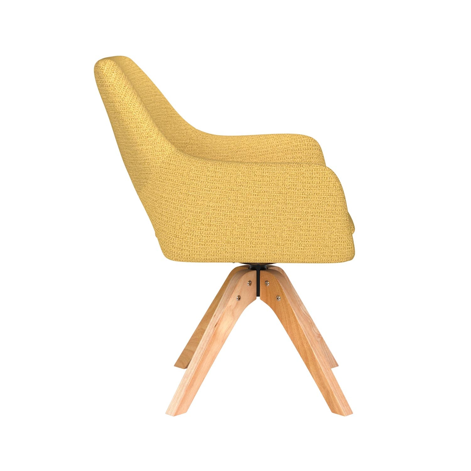 Stuhl Mos Wooden Swivel in Ochre präsentiert im Onlineshop von KAQTU Design AG. Drehstuhl ist von White Label Living