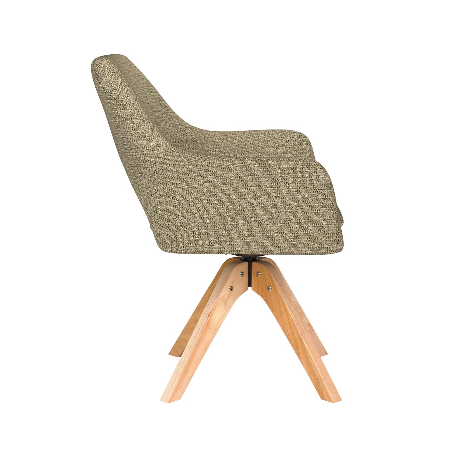 Stuhl Mos Wooden Swivel in Grün präsentiert im Onlineshop von KAQTU Design AG. Drehstuhl ist von White Label Living