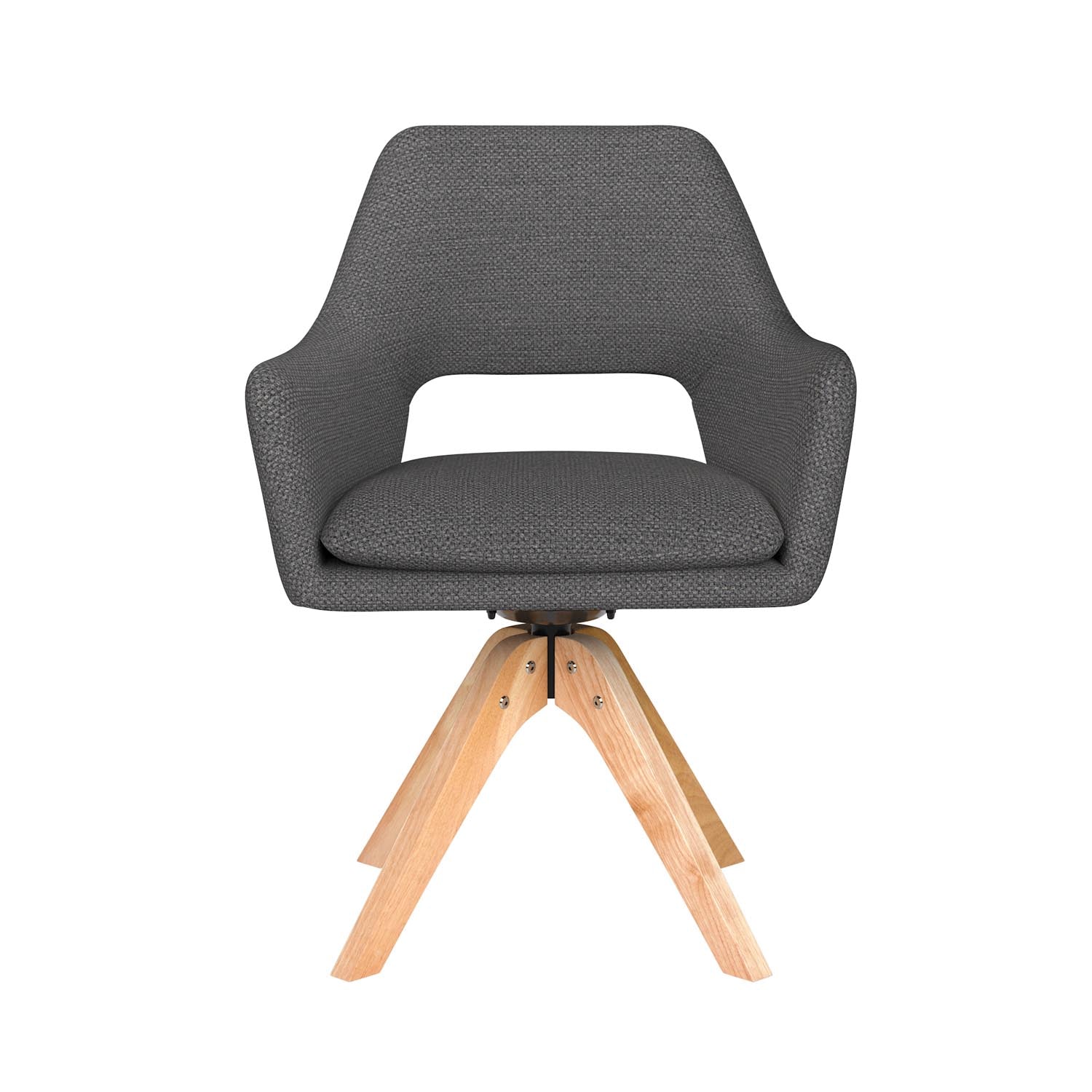 Stuhl Mos Wooden Swivel in Grau präsentiert im Onlineshop von KAQTU Design AG. Drehstuhl ist von White Label Living