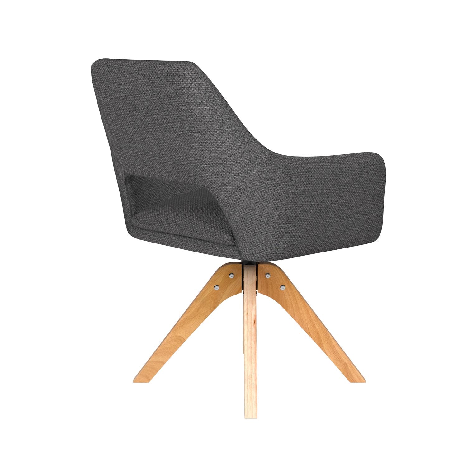 Stuhl Mos Wooden Swivel in Grau präsentiert im Onlineshop von KAQTU Design AG. Drehstuhl ist von White Label Living