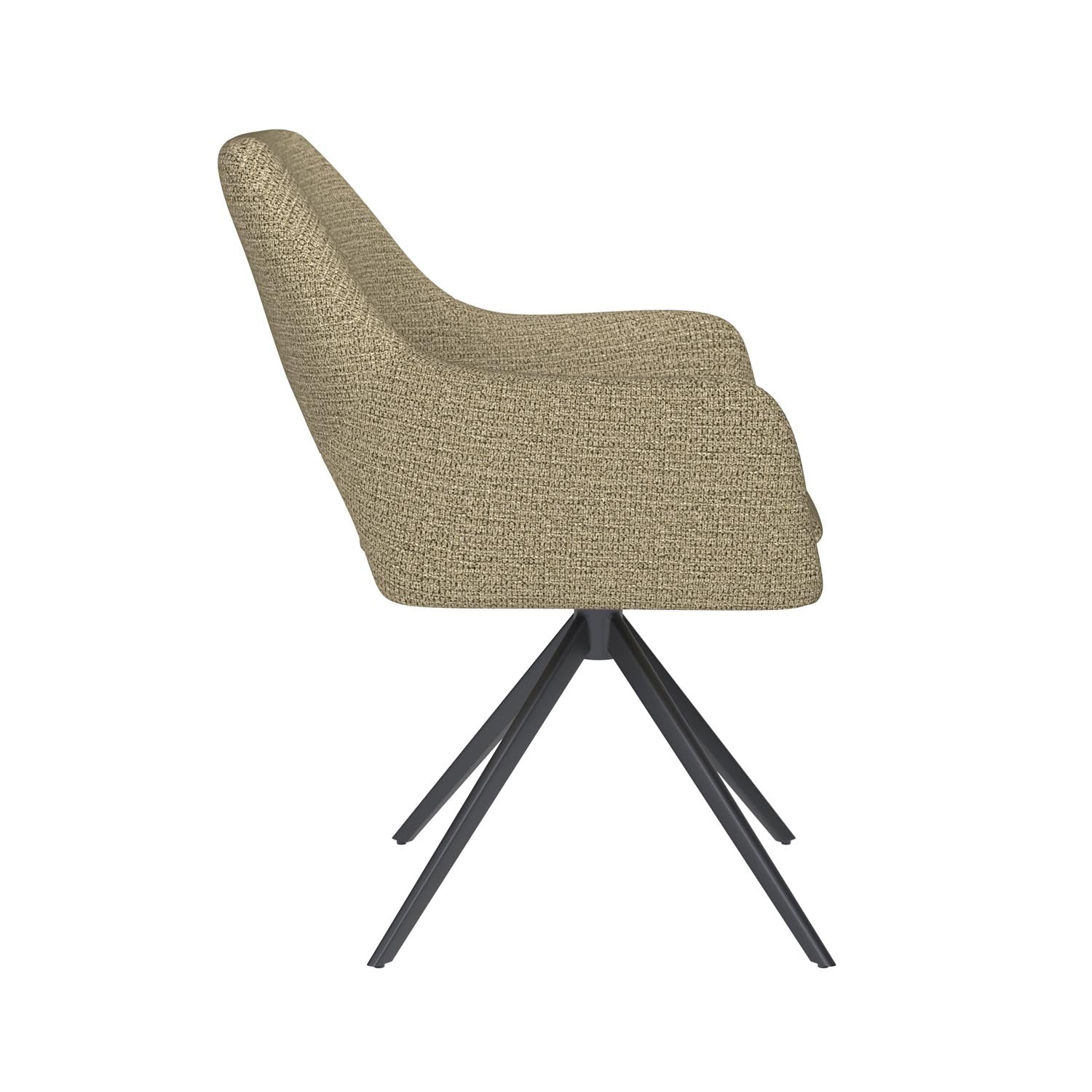 Erleben Sie den Mos Metal Swivel Stuhl von White Label Living – eine harmonische Verbindung aus modernem Design, Komfort und anpassbaren Untergestellen.