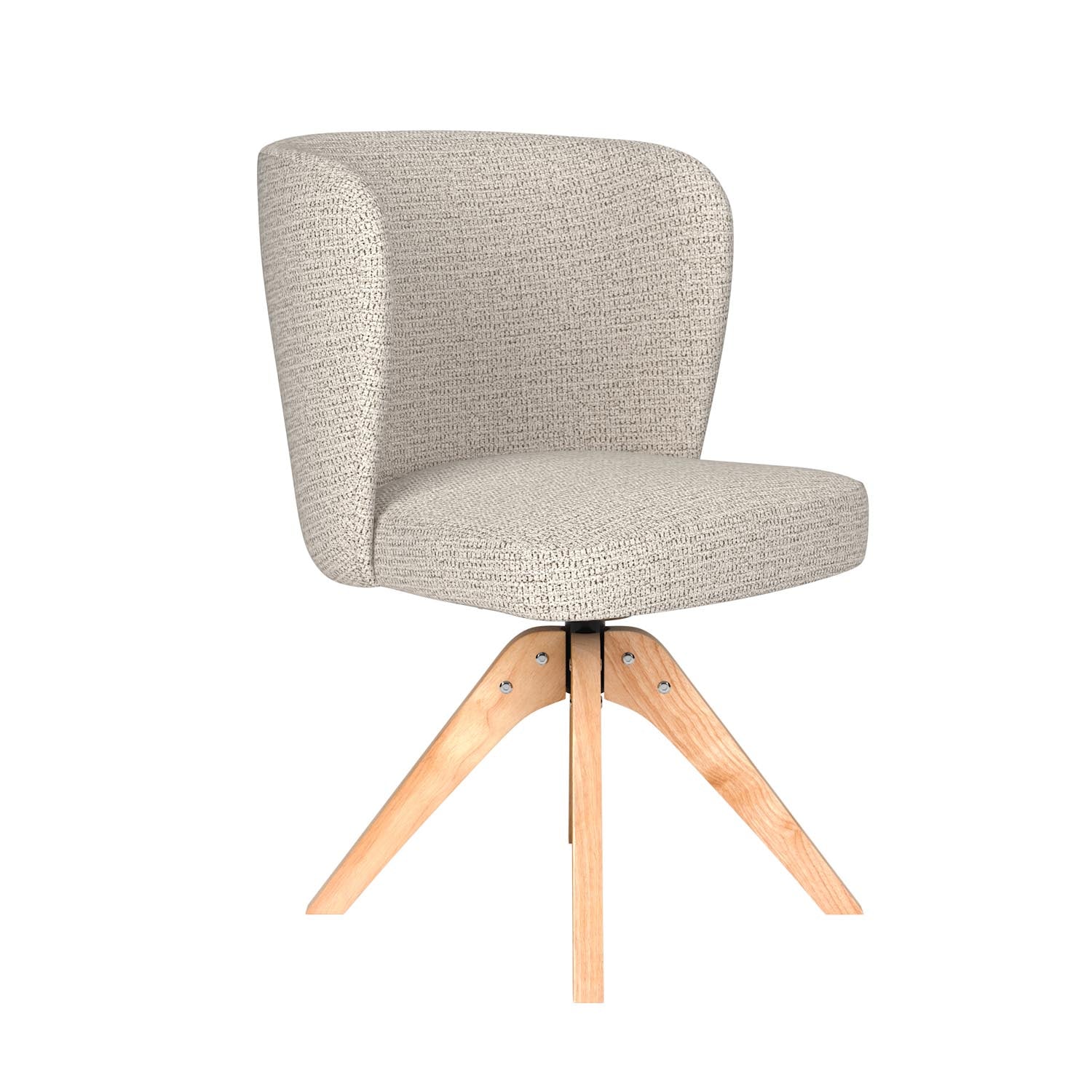 Stuhl Stan Wooden Swivel in Off-White präsentiert im Onlineshop von KAQTU Design AG. Stuhl ist von White Label Living