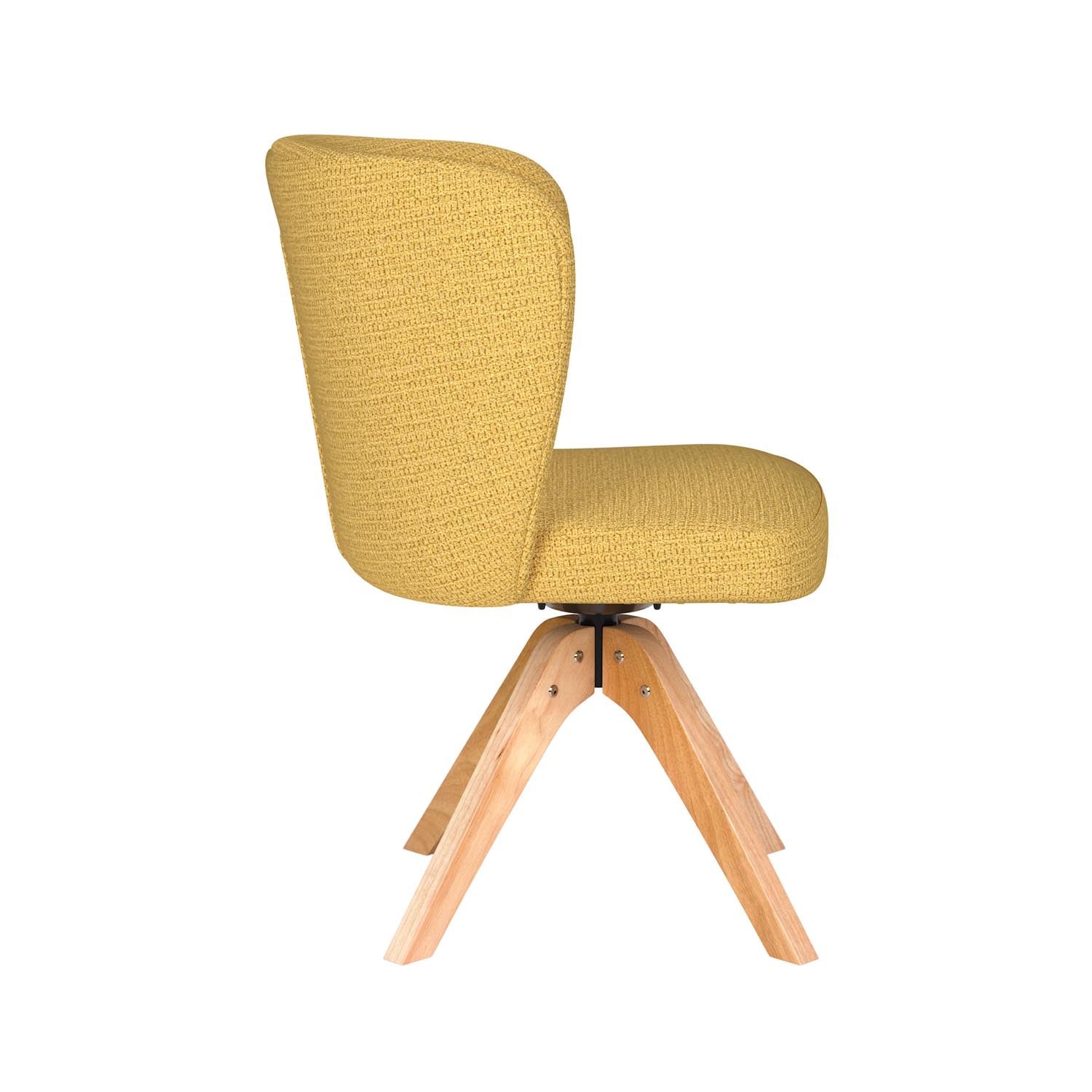 Stuhl Stan Wooden Swivel in Ochre präsentiert im Onlineshop von KAQTU Design AG. Drehstuhl ist von White Label Living