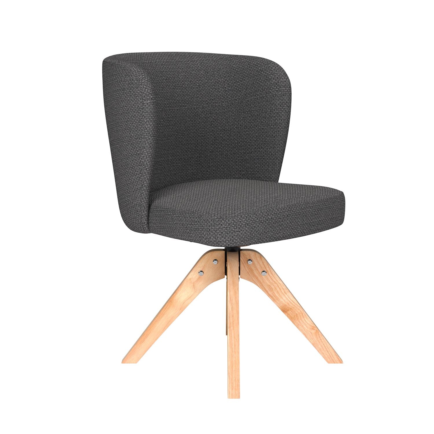 Stuhl Stan Wooden Swivel in Grau präsentiert im Onlineshop von KAQTU Design AG. Drehstuhl ist von White Label Living