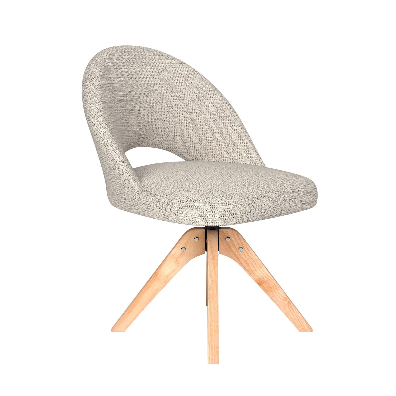 Stuhl Mick Wooden Swivel in Off-White präsentiert im Onlineshop von KAQTU Design AG. Stuhl ist von White Label Living