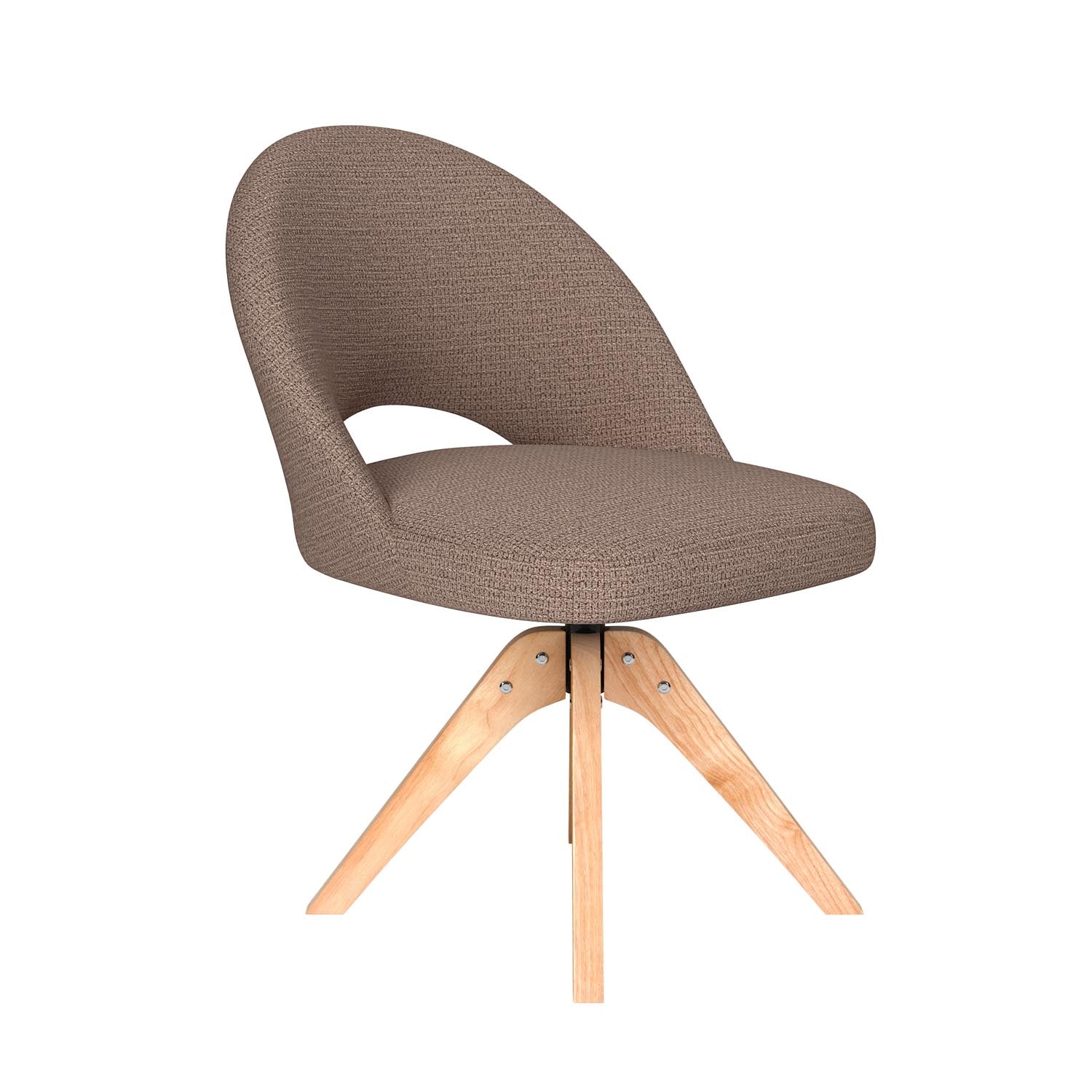 Stuhl Mick Wooden Swivel in Taupe präsentiert im Onlineshop von KAQTU Design AG. Stuhl ist von White Label Living