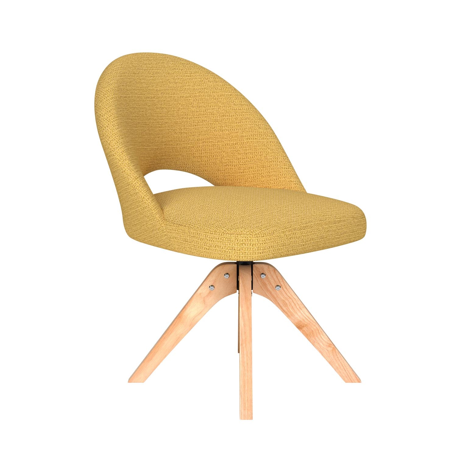 Stuhl Mick Wooden Swivel in Ochre präsentiert im Onlineshop von KAQTU Design AG. Drehstuhl ist von White Label Living