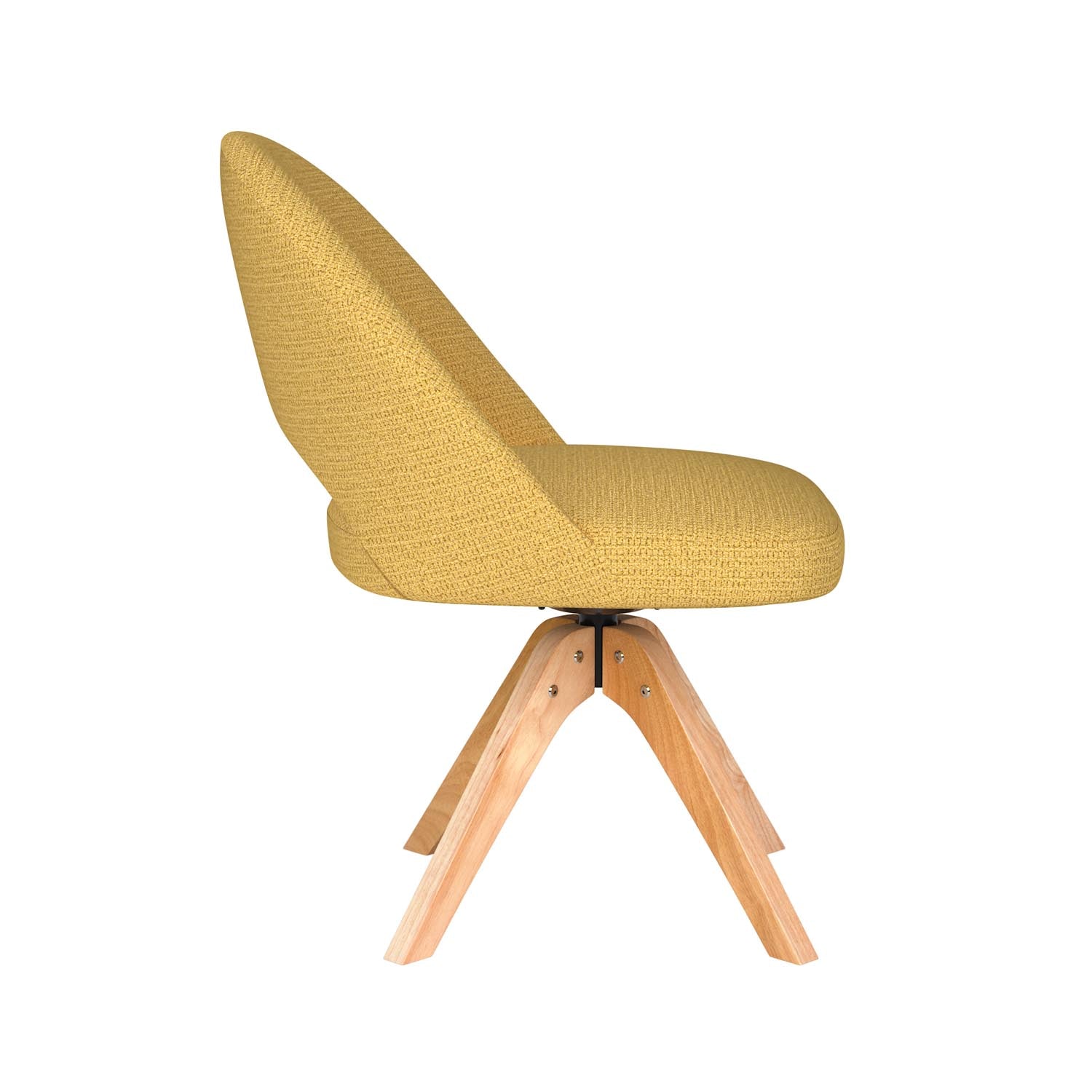 Stuhl Mick Wooden Swivel in Ochre präsentiert im Onlineshop von KAQTU Design AG. Drehstuhl ist von White Label Living
