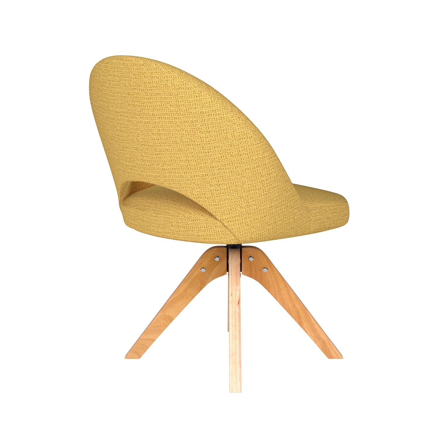Stuhl Mick Wooden Swivel in Ochre präsentiert im Onlineshop von KAQTU Design AG. Drehstuhl ist von White Label Living