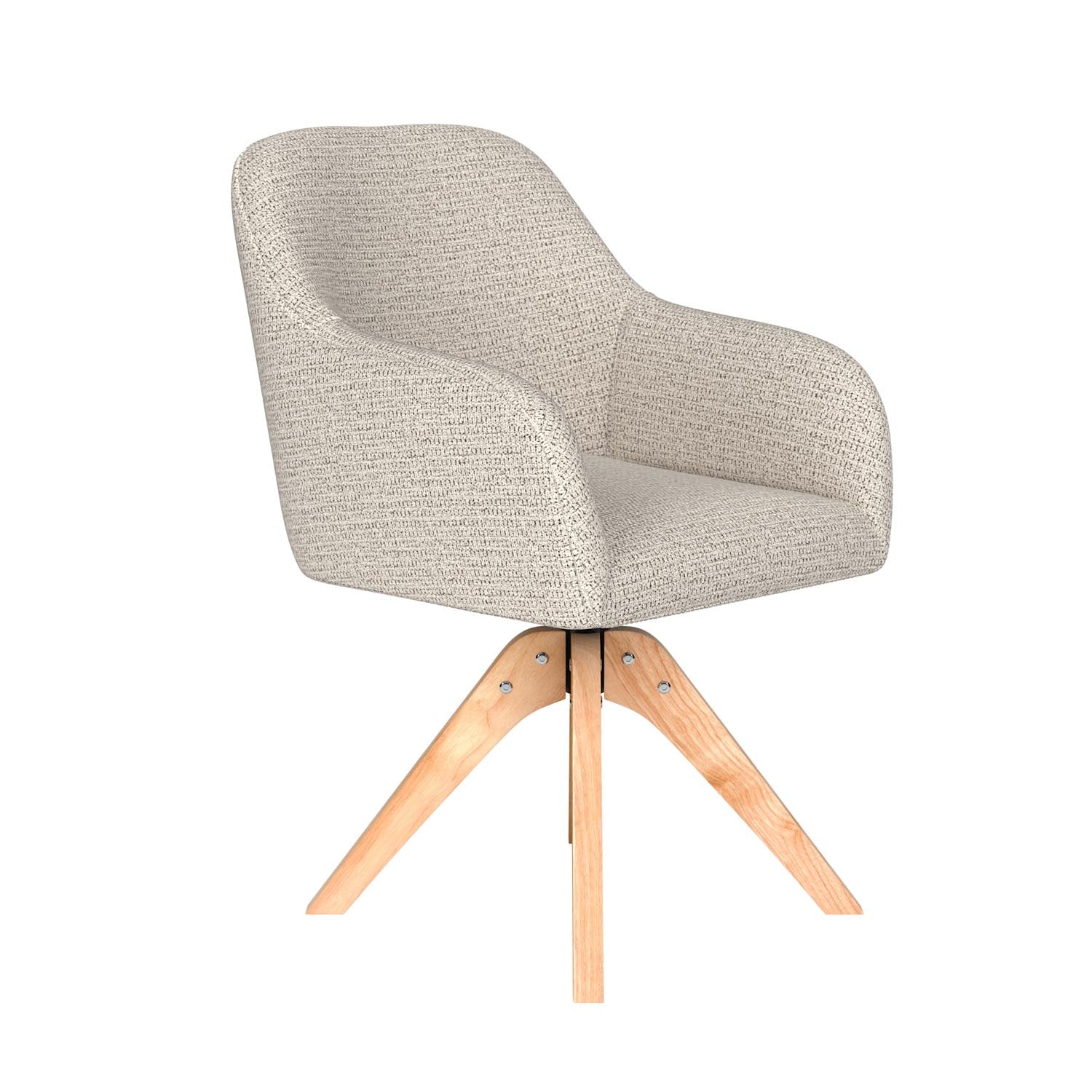 Stuhl Otis Wooden Swivel in Off-White präsentiert im Onlineshop von KAQTU Design AG. Stuhl ist von White Label Living