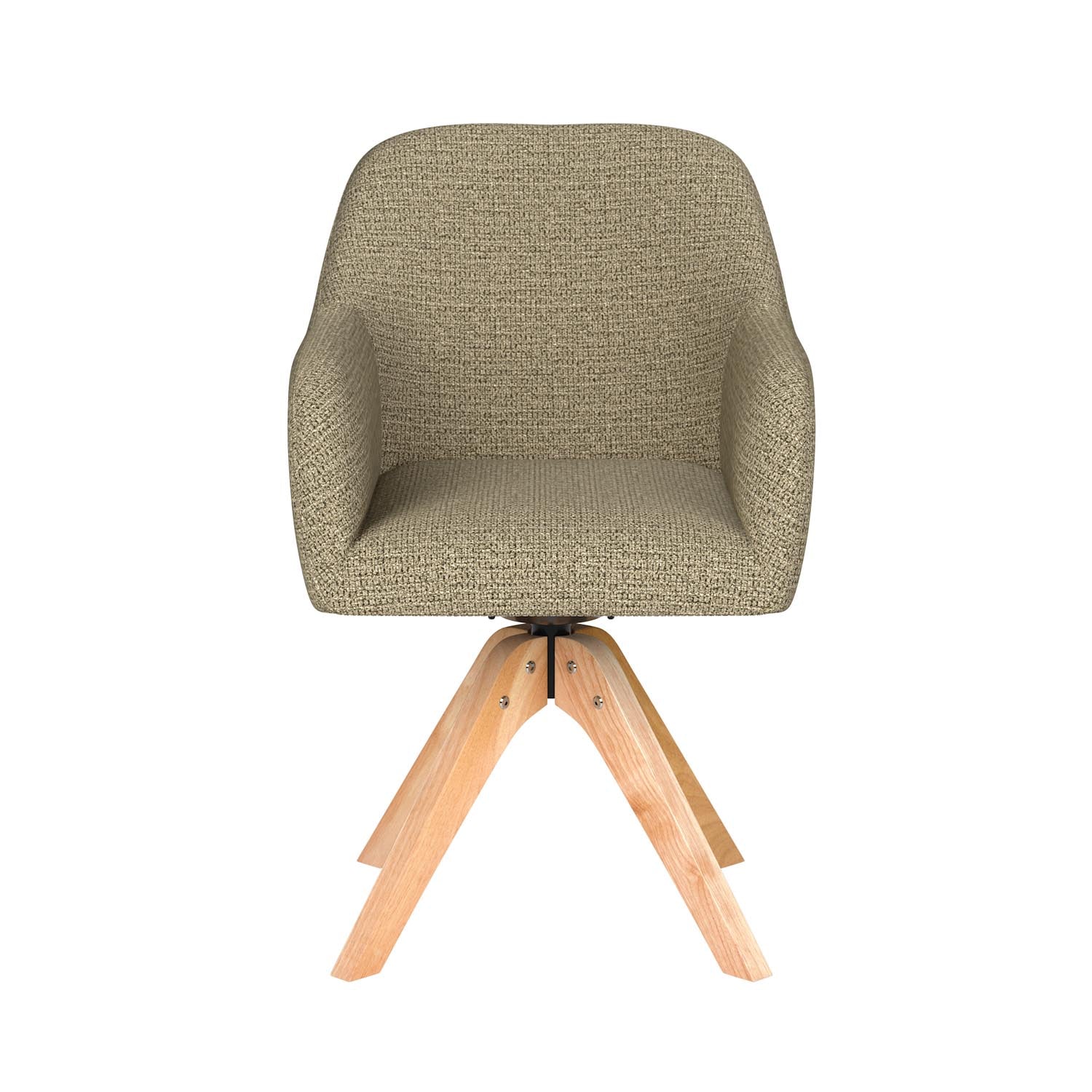 Stuhl Otis Wooden Swivel in Grün präsentiert im Onlineshop von KAQTU Design AG. Drehstuhl ist von White Label Living