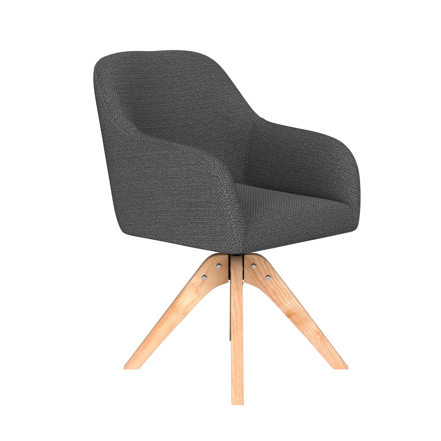 Stuhl Otis Wooden Swivel in Grau präsentiert im Onlineshop von KAQTU Design AG. Drehstuhl ist von White Label Living