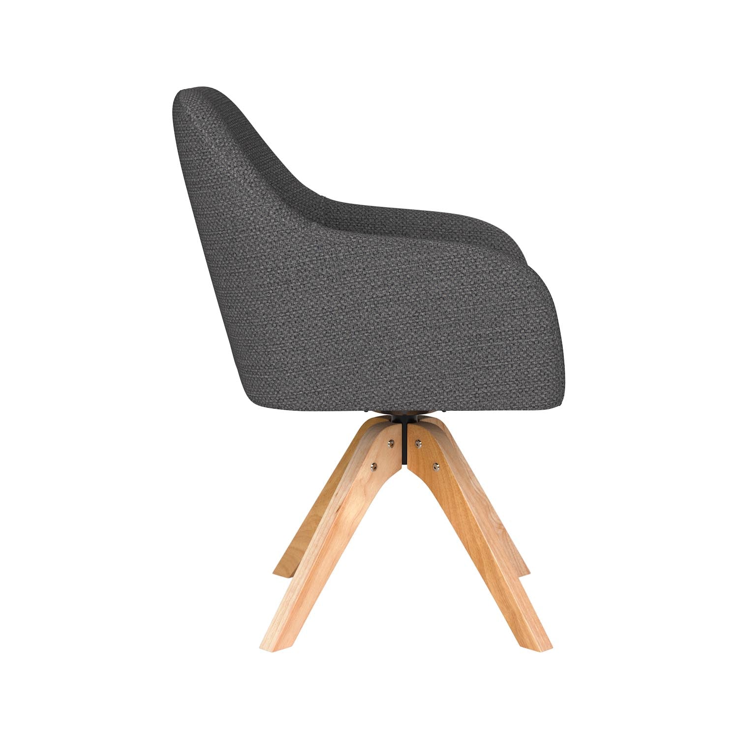 Stuhl Otis Wooden Swivel in Grau präsentiert im Onlineshop von KAQTU Design AG. Drehstuhl ist von White Label Living
