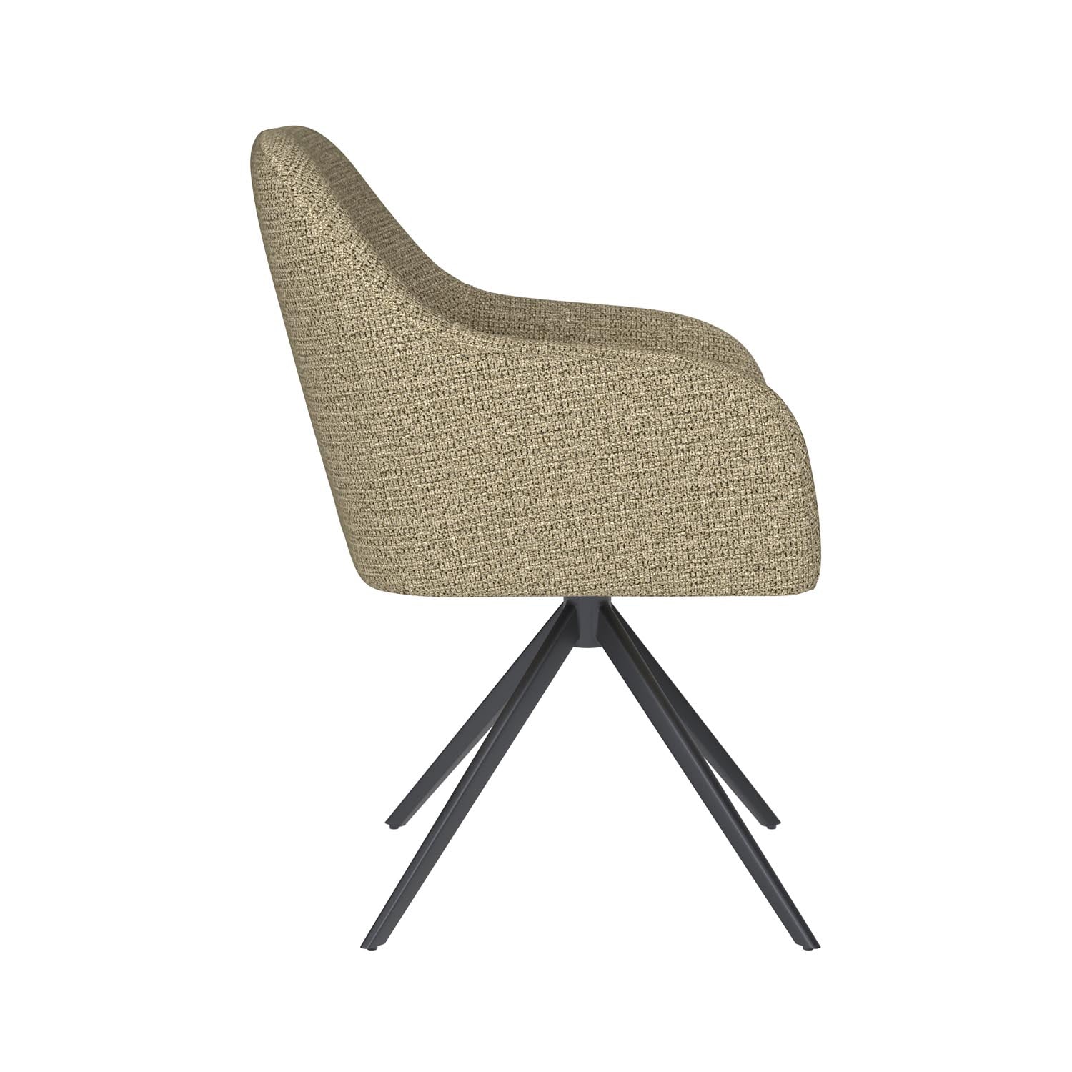 Erleben Sie den Otis Metal Swivel Stuhl von White Label Living – eine harmonische Verbindung aus ergonomischem Komfort und elegantem Design, ideal für jeden Raum.