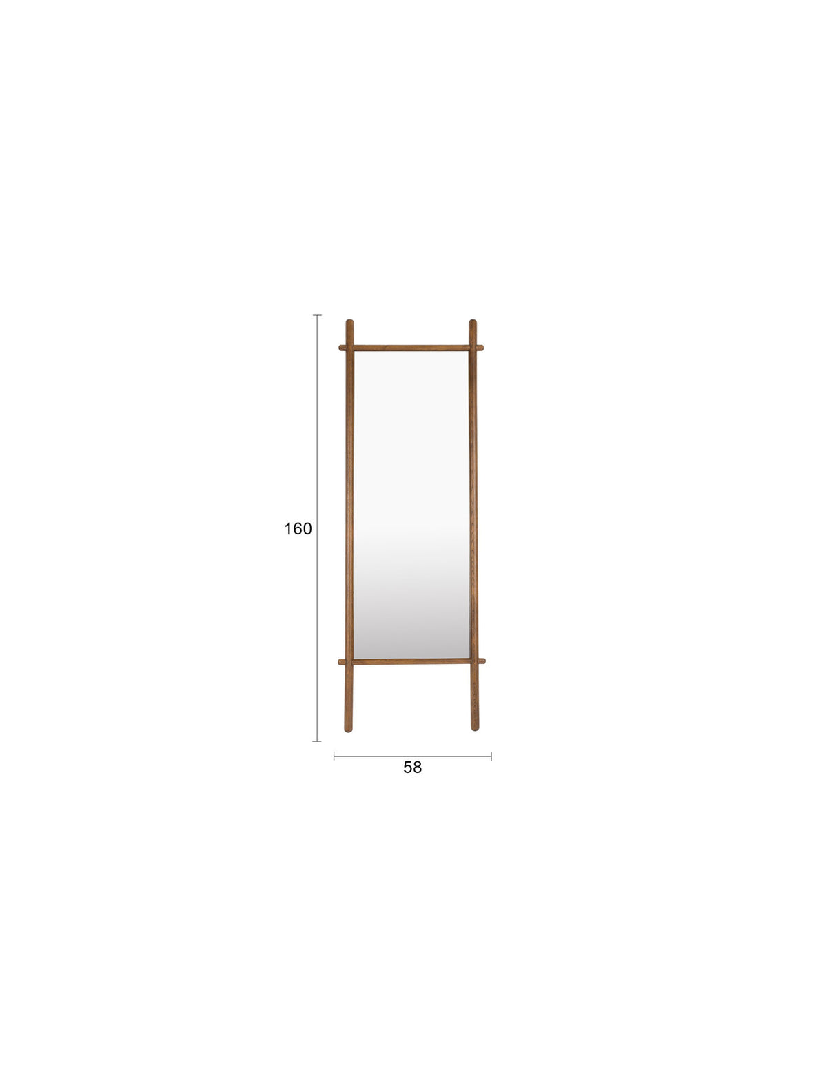 Spiegel Solene in Braun präsentiert im Onlineshop von KAQTU Design AG. Standspiegel ist von White Label Living