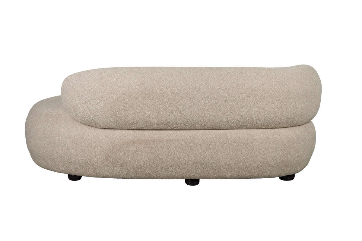 2er Sofa Noxx mit weichem Teddy-Stoffbezug und organisch gerundeter Form