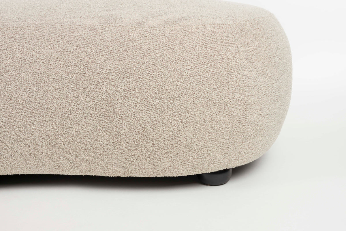 2er Sofa Noxx mit weichem Teddy-Stoffbezug und organisch gerundeter Form