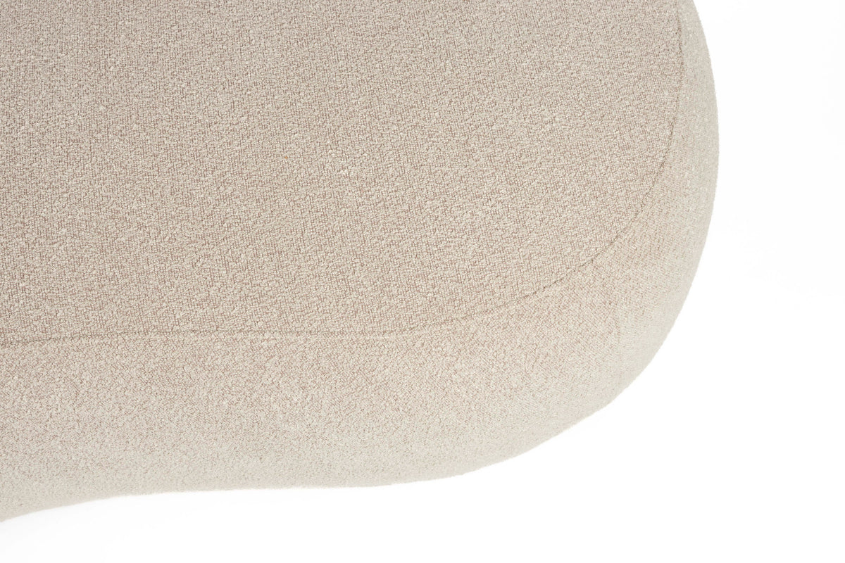 2er Sofa Noxx mit weichem Teddy-Stoffbezug und organisch gerundeter Form