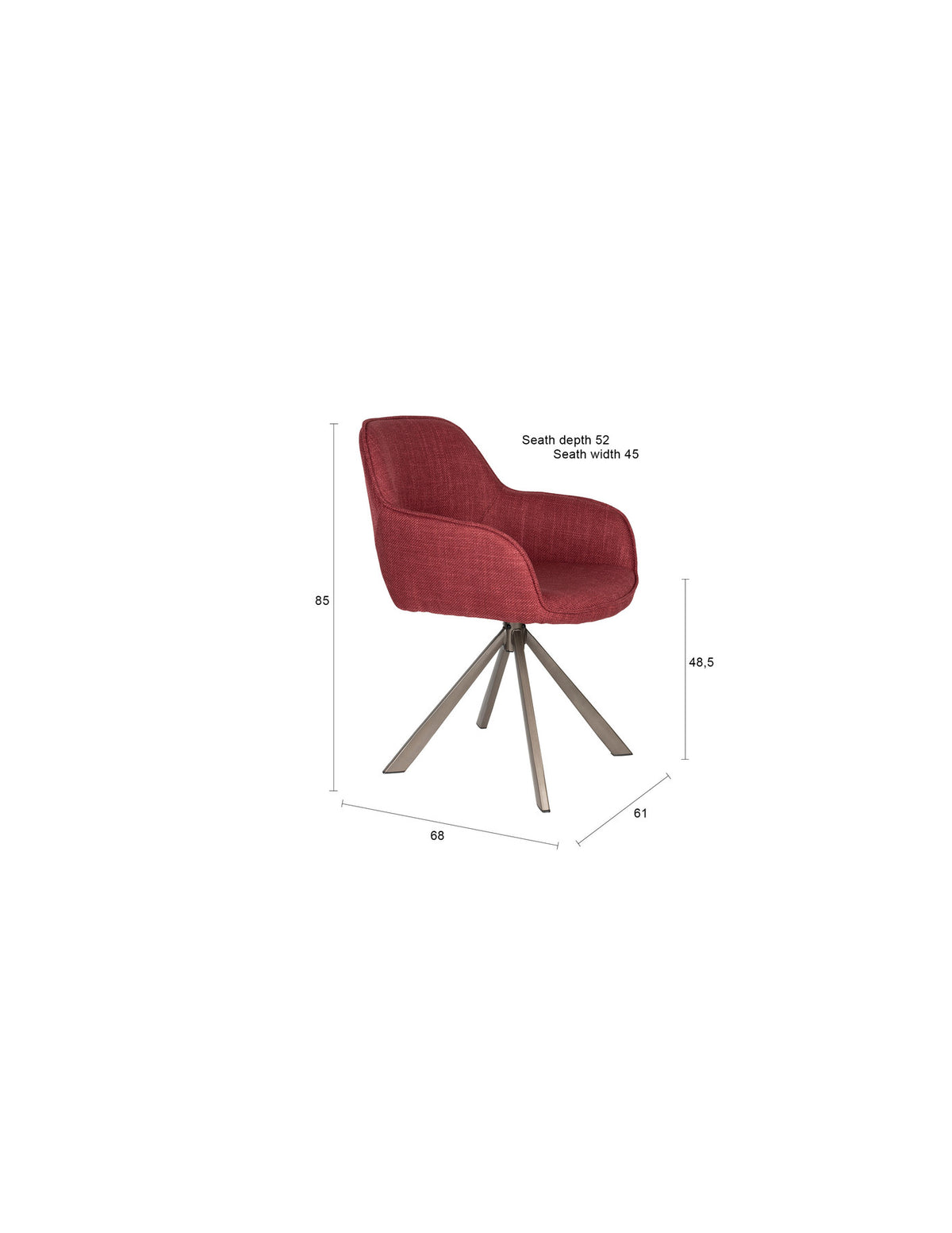 Stuhl Toye in Rot präsentiert im Onlineshop von KAQTU Design AG. Stuhl ist von White Label Living