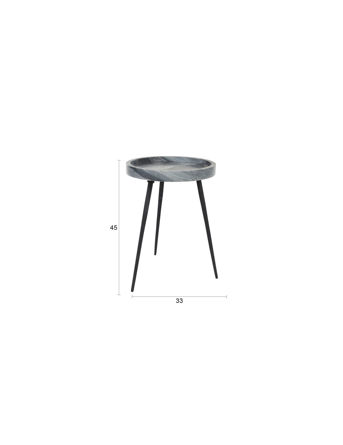 Beistelltisch Karrara Grey in Schwarz präsentiert im Onlineshop von KAQTU Design AG. Beistelltisch ist von White Label Living